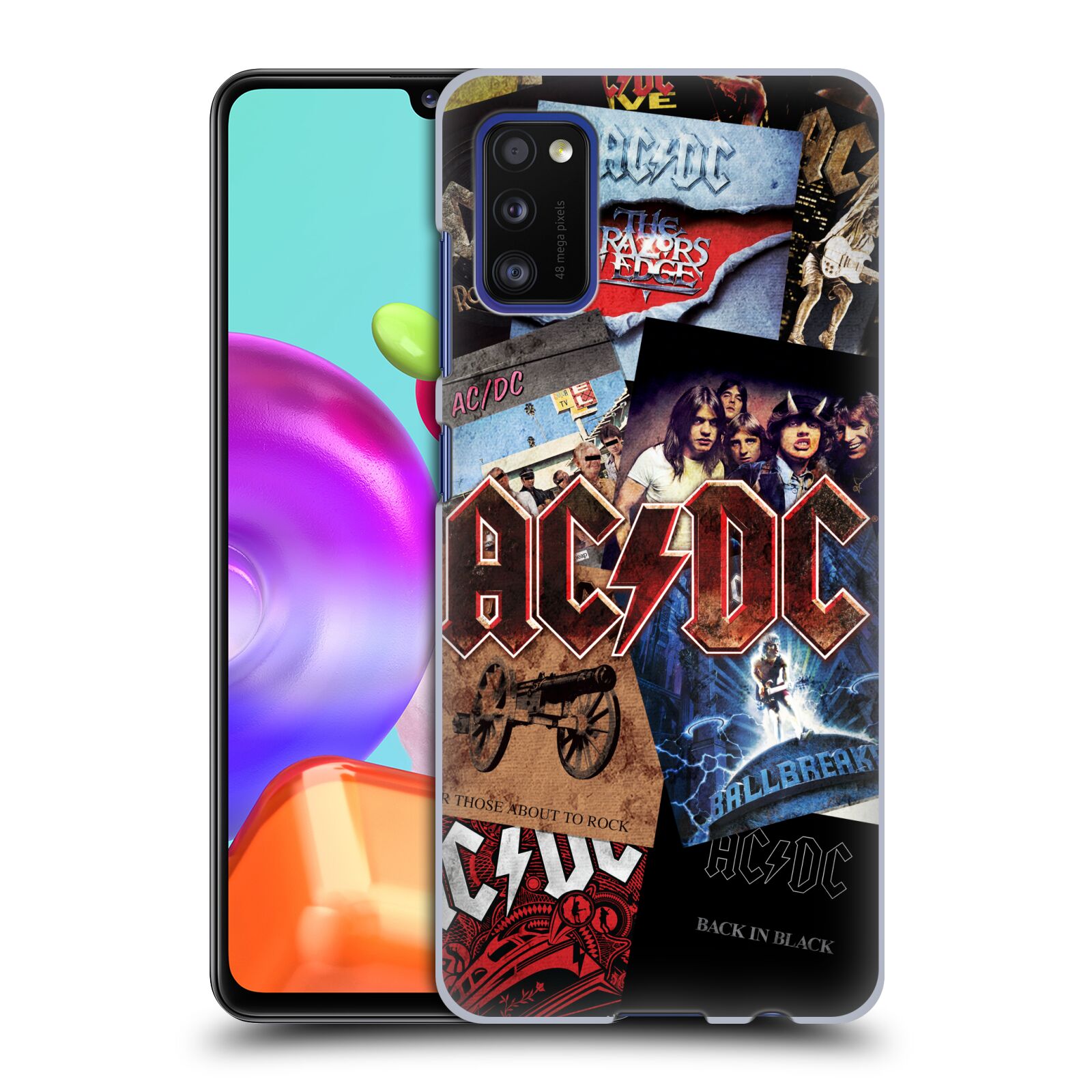 Plastové pouzdro na mobil Samsung Galaxy A41 - Head Case - AC/DC Koláž desek