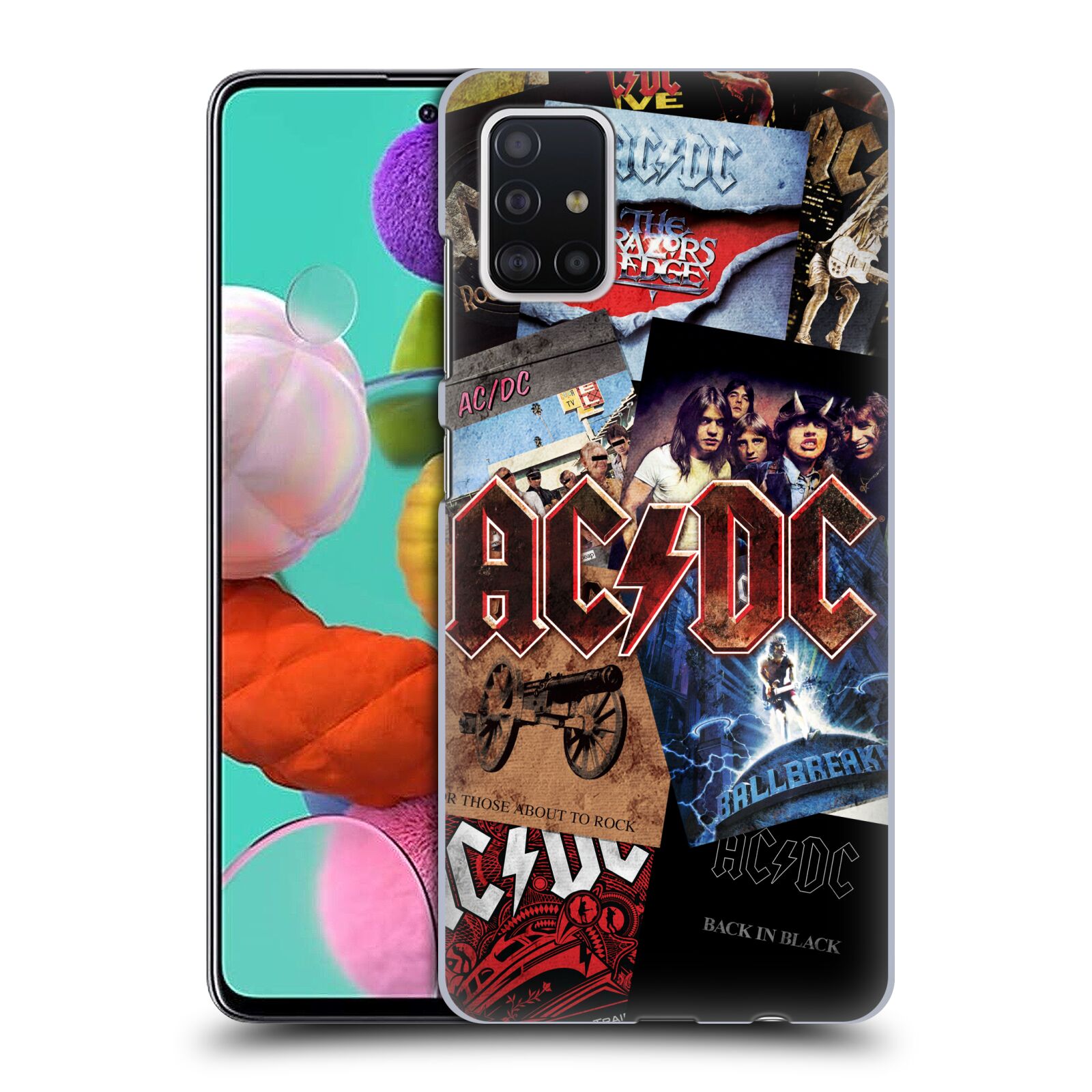 Plastové pouzdro na mobil Samsung Galaxy A51 - Head Case - AC/DC Koláž desek