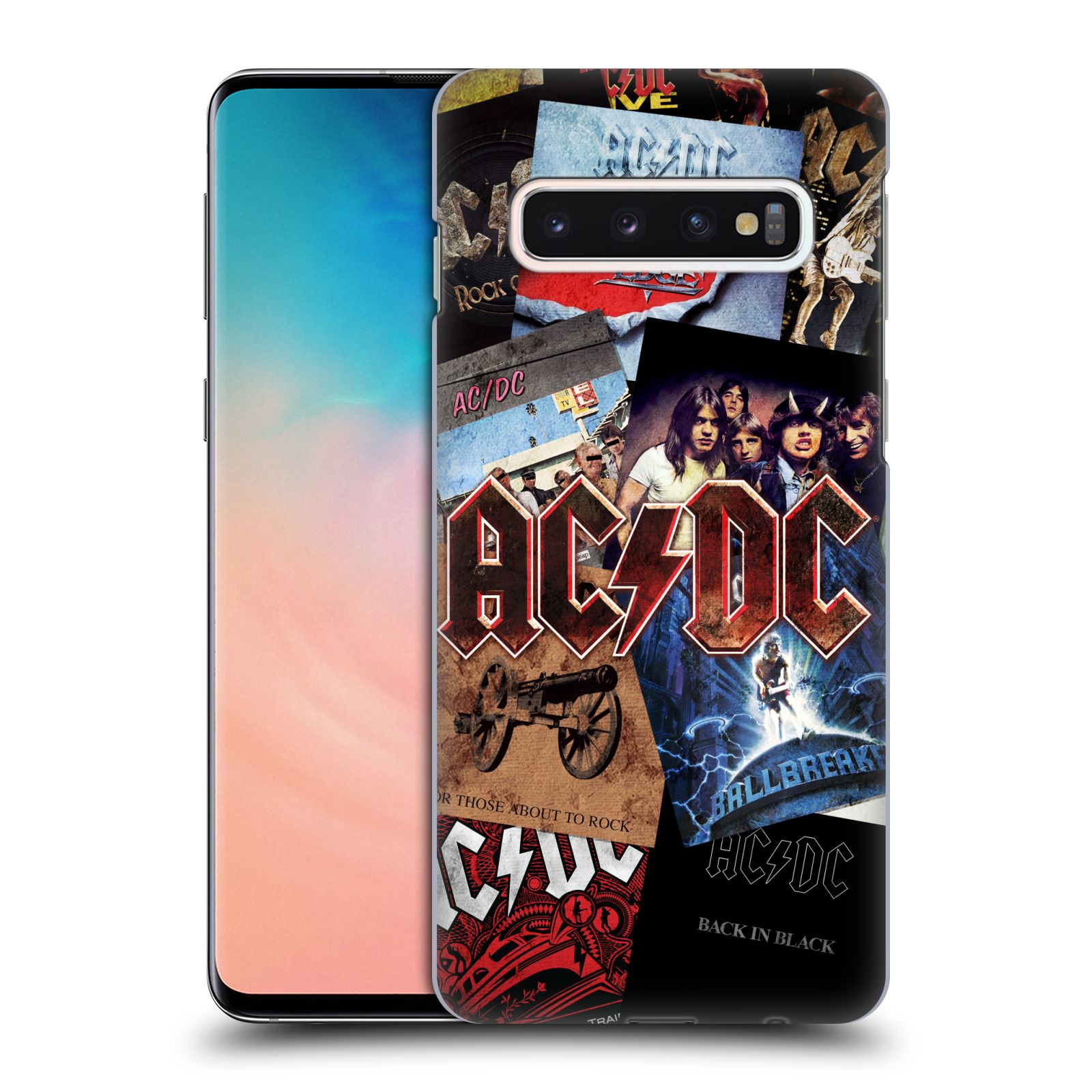 Plastové pouzdro na mobil Samsung Galaxy S10 - Head Case - AC/DC Koláž desek