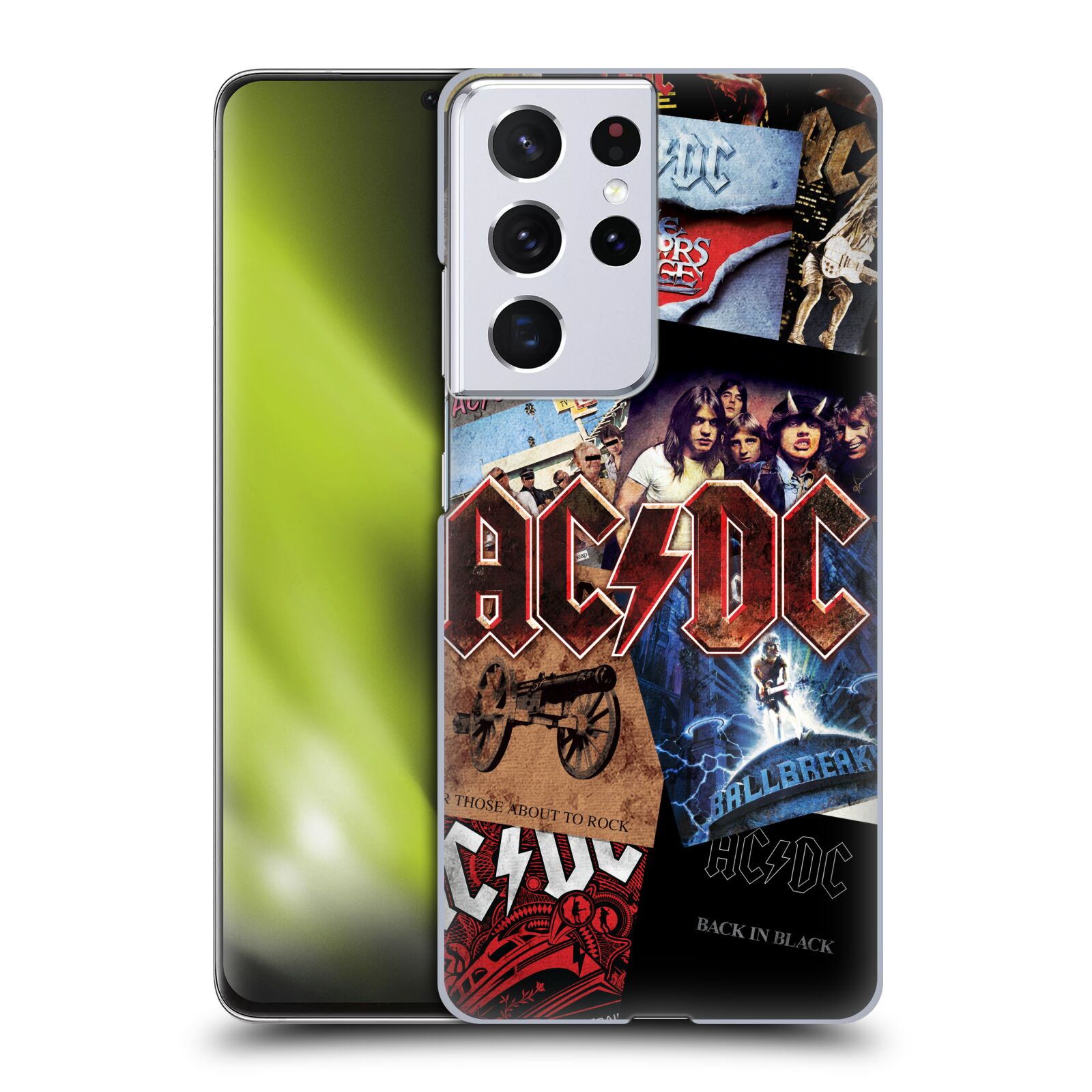 Plastové pouzdro na mobil Samsung Galaxy S21 Ultra 5G - Head Case - AC/DC Koláž desek