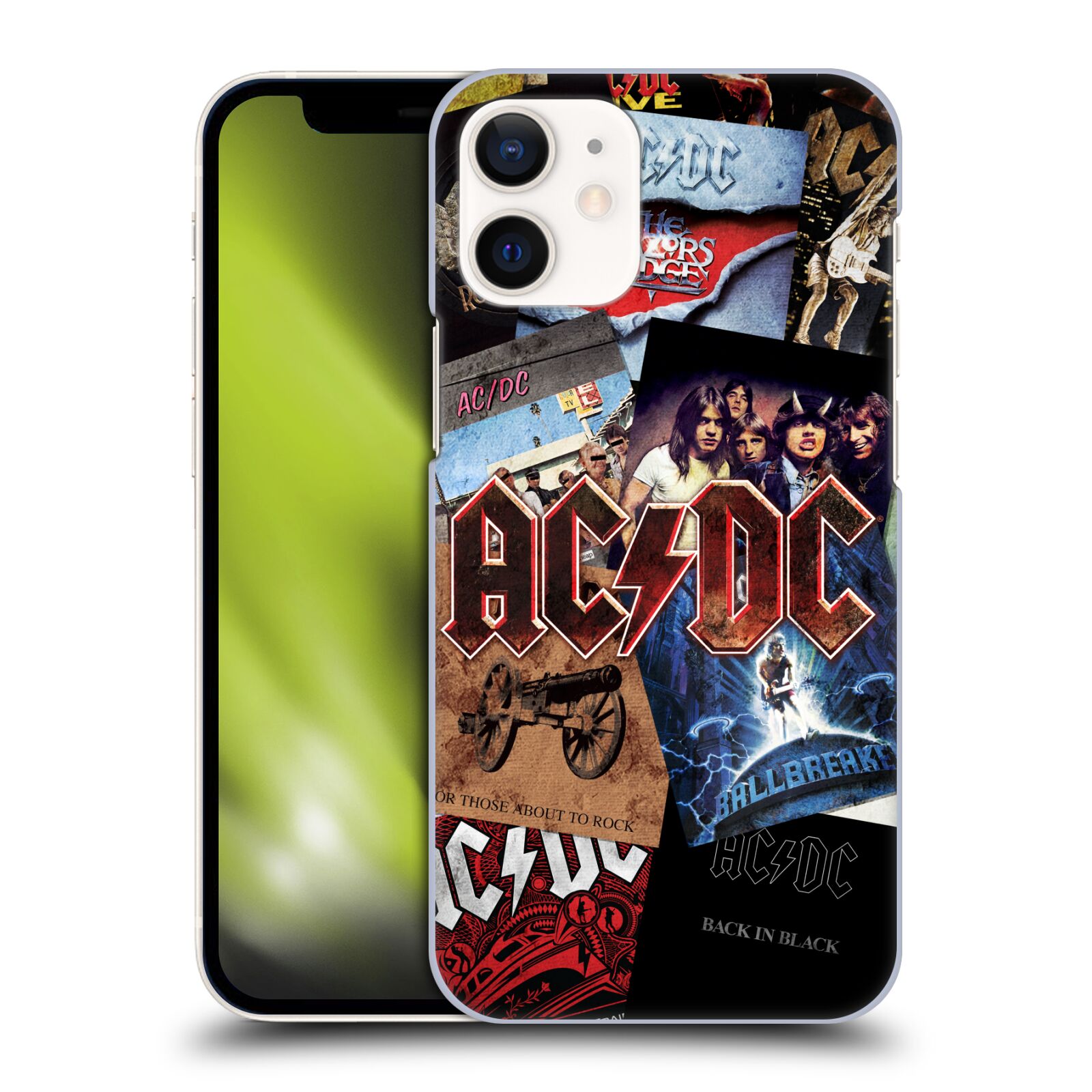 Plastové pouzdro na mobil Apple iPhone 12 Mini - Head Case - AC/DC Koláž desek