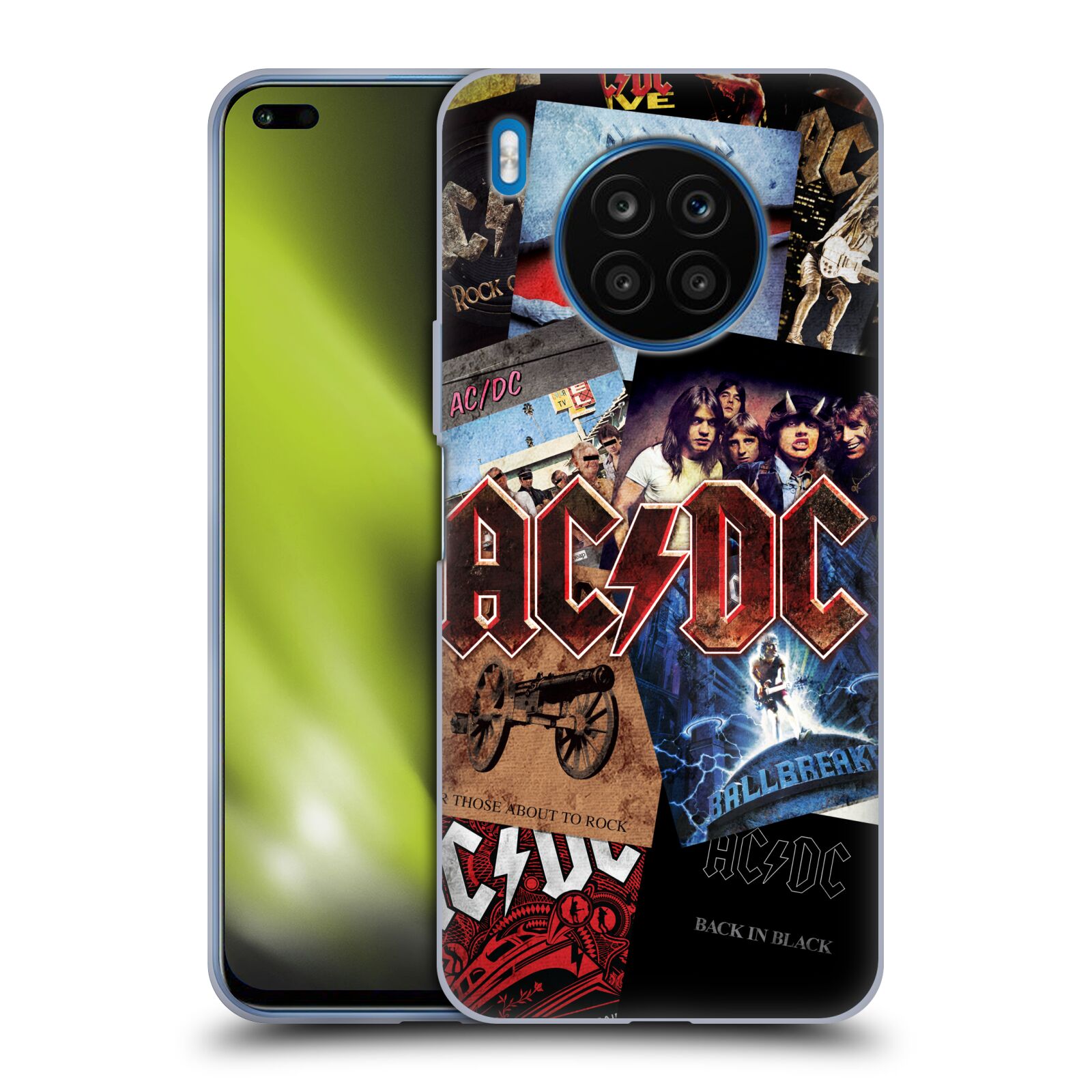 Silikonové pouzdro na mobil Huawei Nova 8i / Honor 50 Lite - Head Case - AC/DC Koláž desek