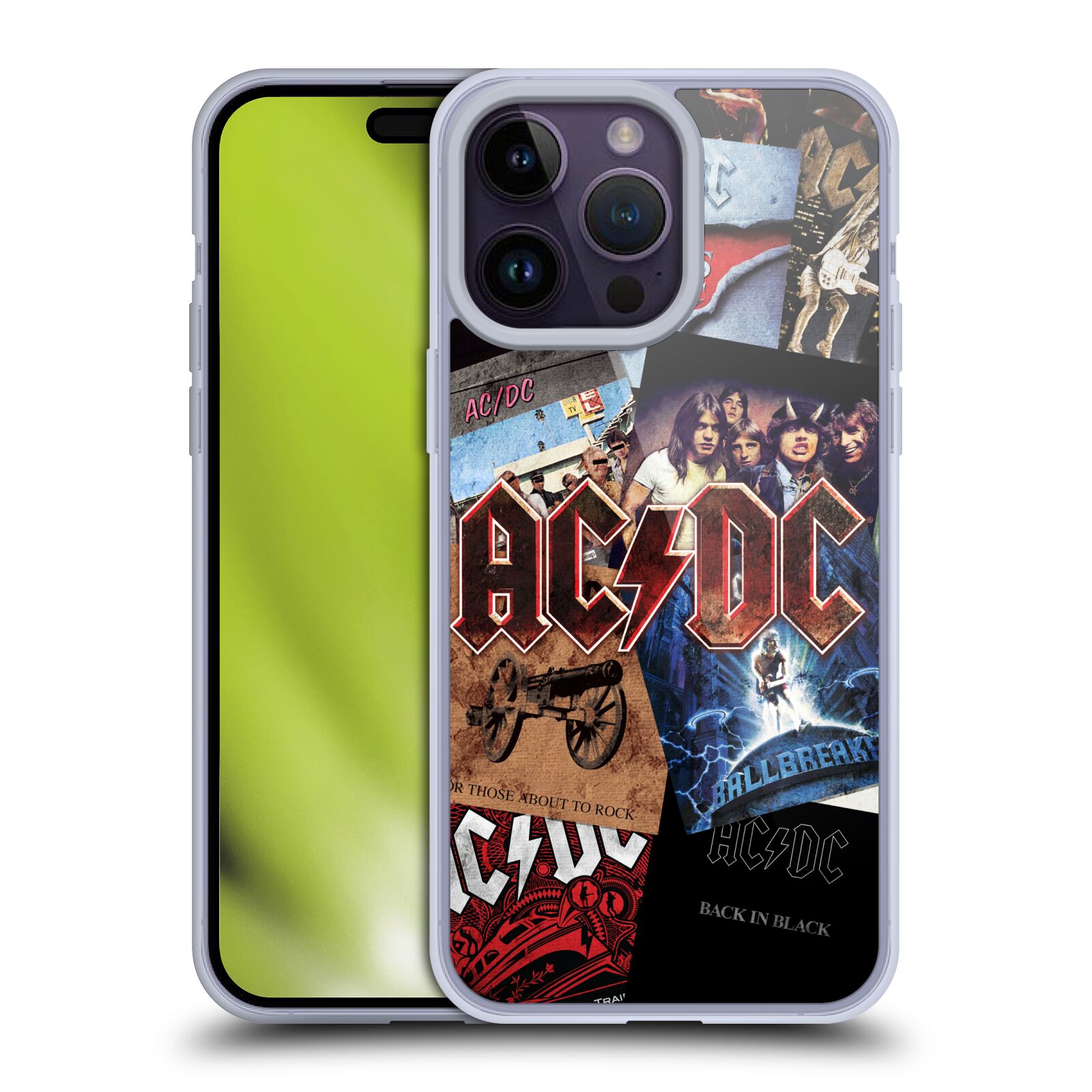 Silikonové pouzdro na mobil Apple iPhone 14 Pro Max - Head Case - AC/DC Koláž desek