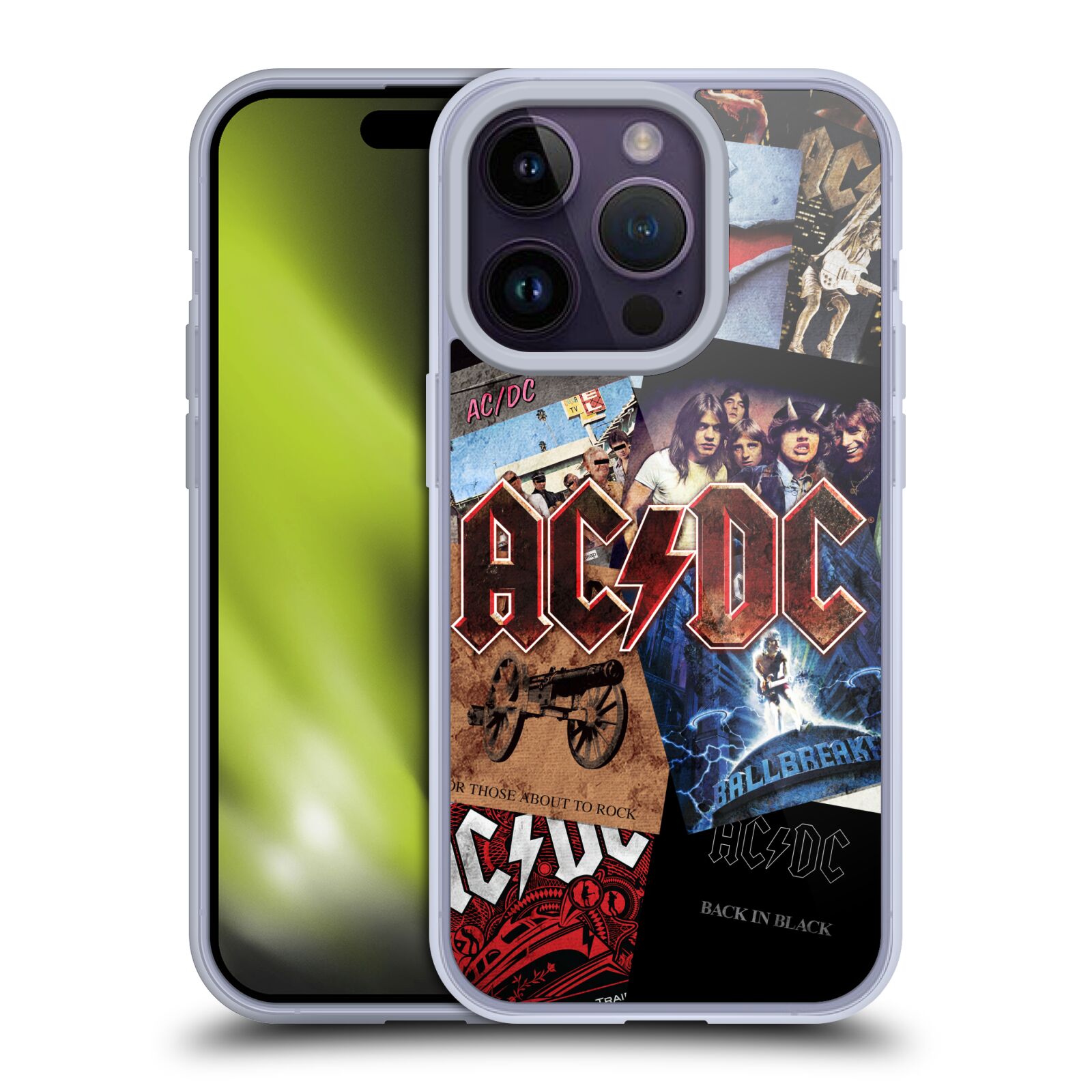 Silikonové pouzdro na mobil Apple iPhone 14 Pro - Head Case - AC/DC Koláž desek