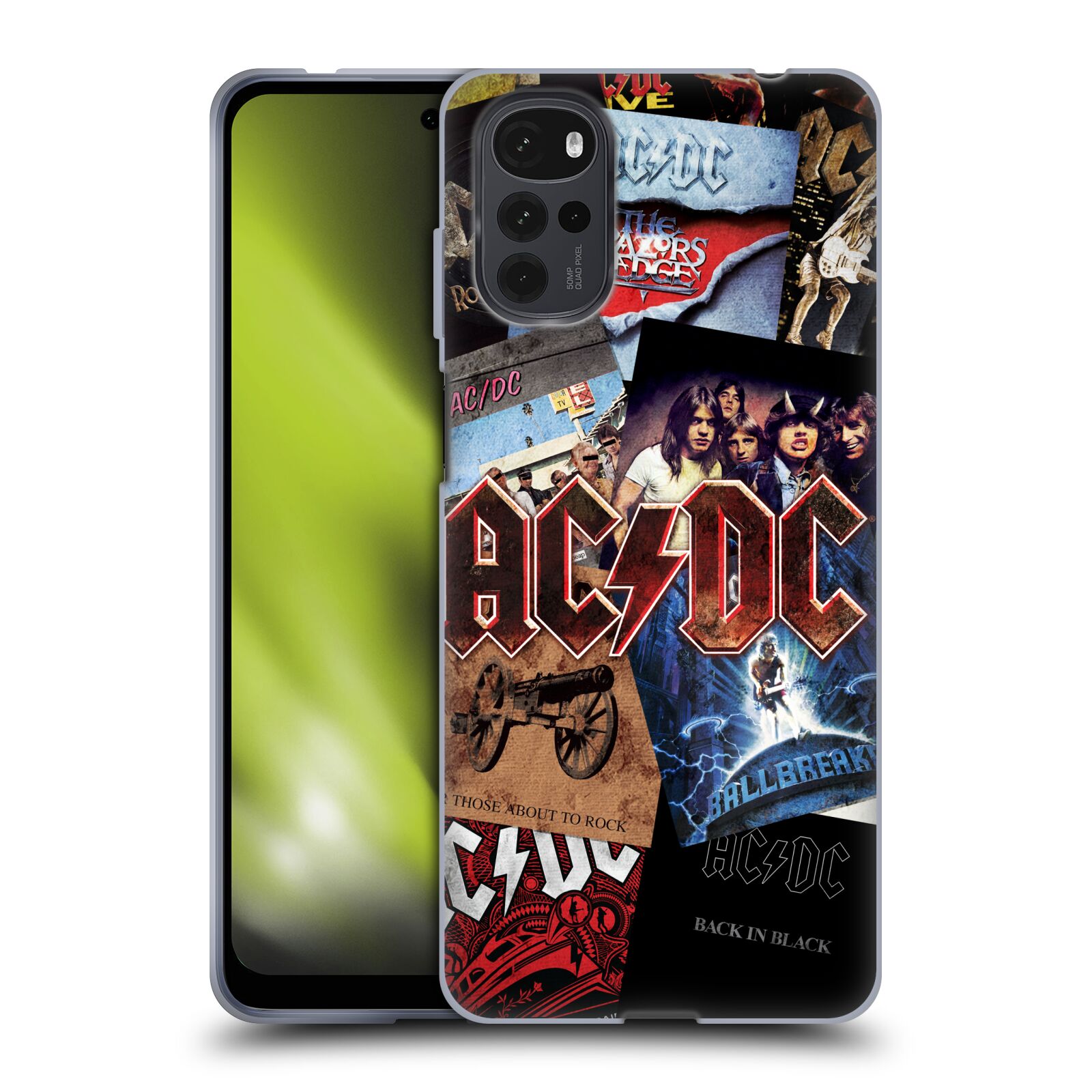 Silikonové pouzdro na mobil Motorola Moto G22 - Head Case - AC/DC Koláž desek