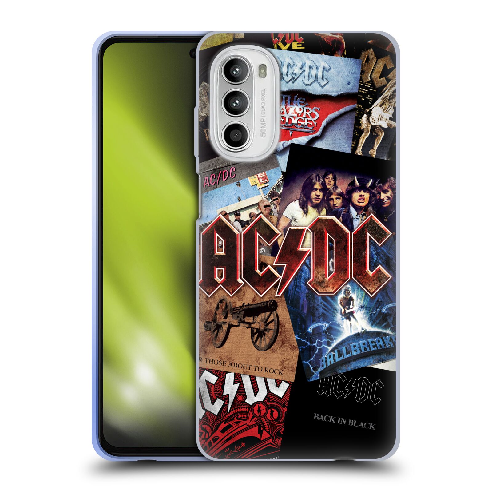 Silikonové pouzdro na mobil Motorola Moto G52 - Head Case - AC/DC Koláž desek