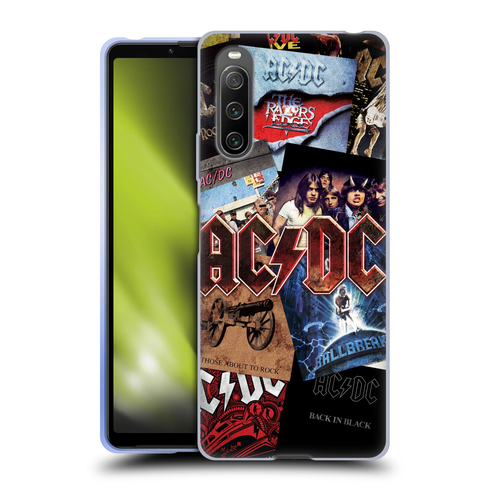 Silikonové pouzdro na mobil Sony Xperia 10 IV - Head Case - AC/DC Koláž desek
