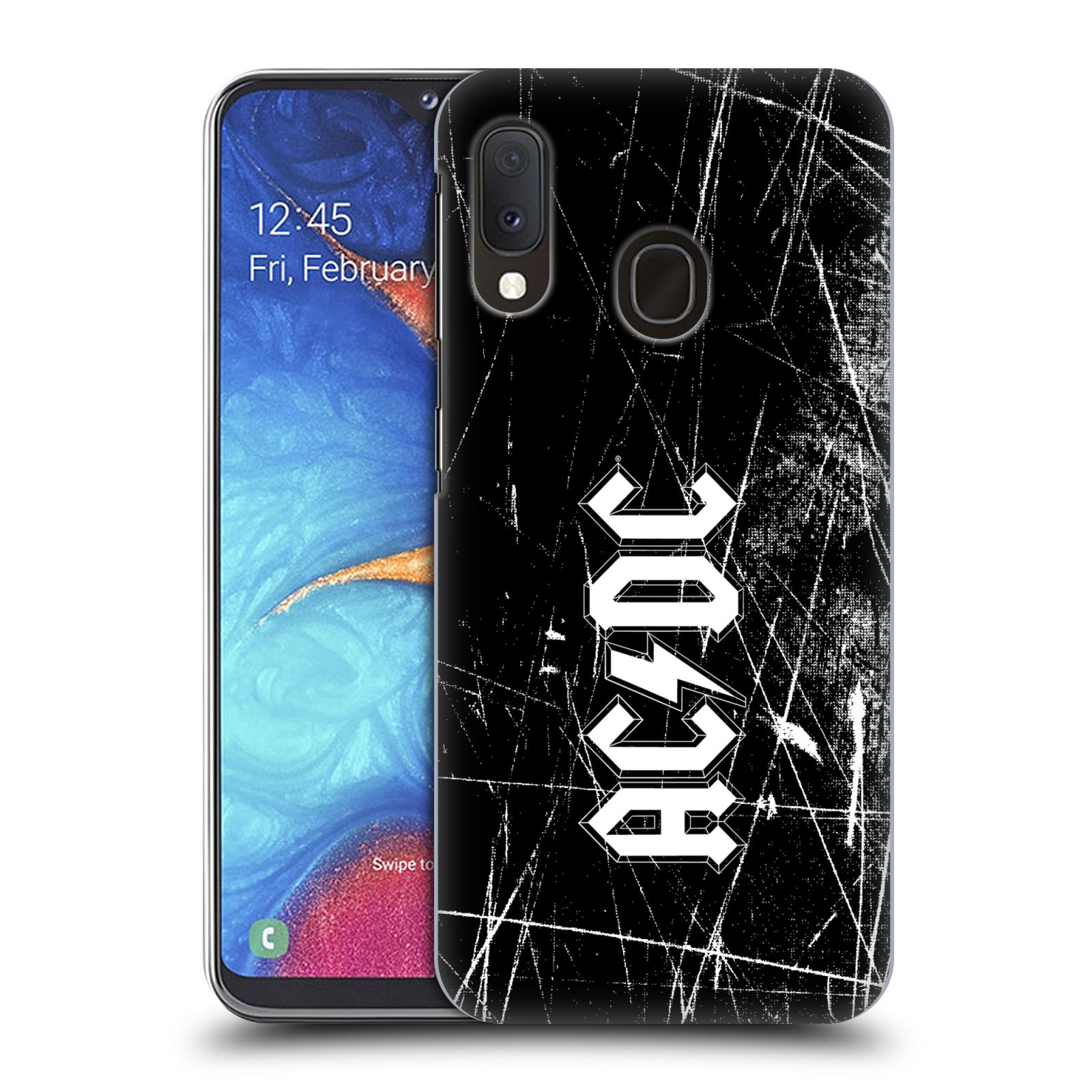 Plastové pouzdro na mobil Samsung Galaxy A20e - Head Case - AC/DC Černobílé logo