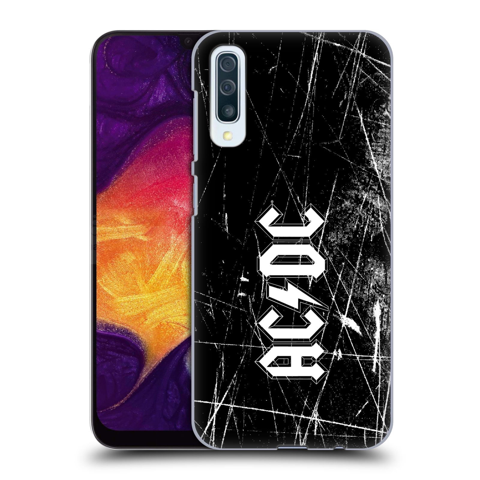 Plastové pouzdro na mobil Samsung Galaxy A50 / A30s - Head Case - AC/DC Černobílé logo