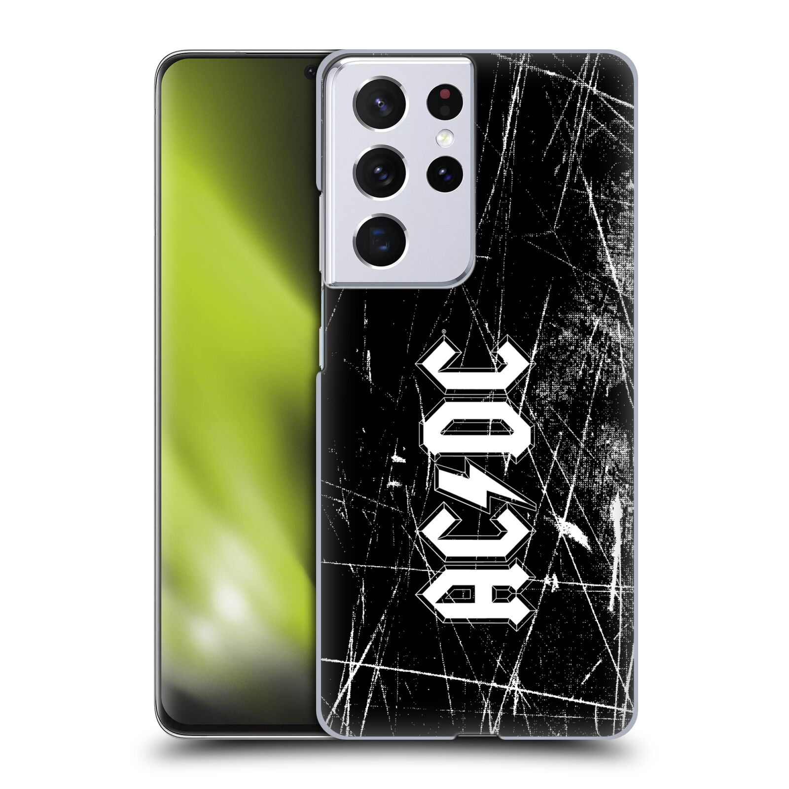 Plastové pouzdro na mobil Samsung Galaxy S21 Ultra 5G - Head Case - AC/DC Černobílé logo
