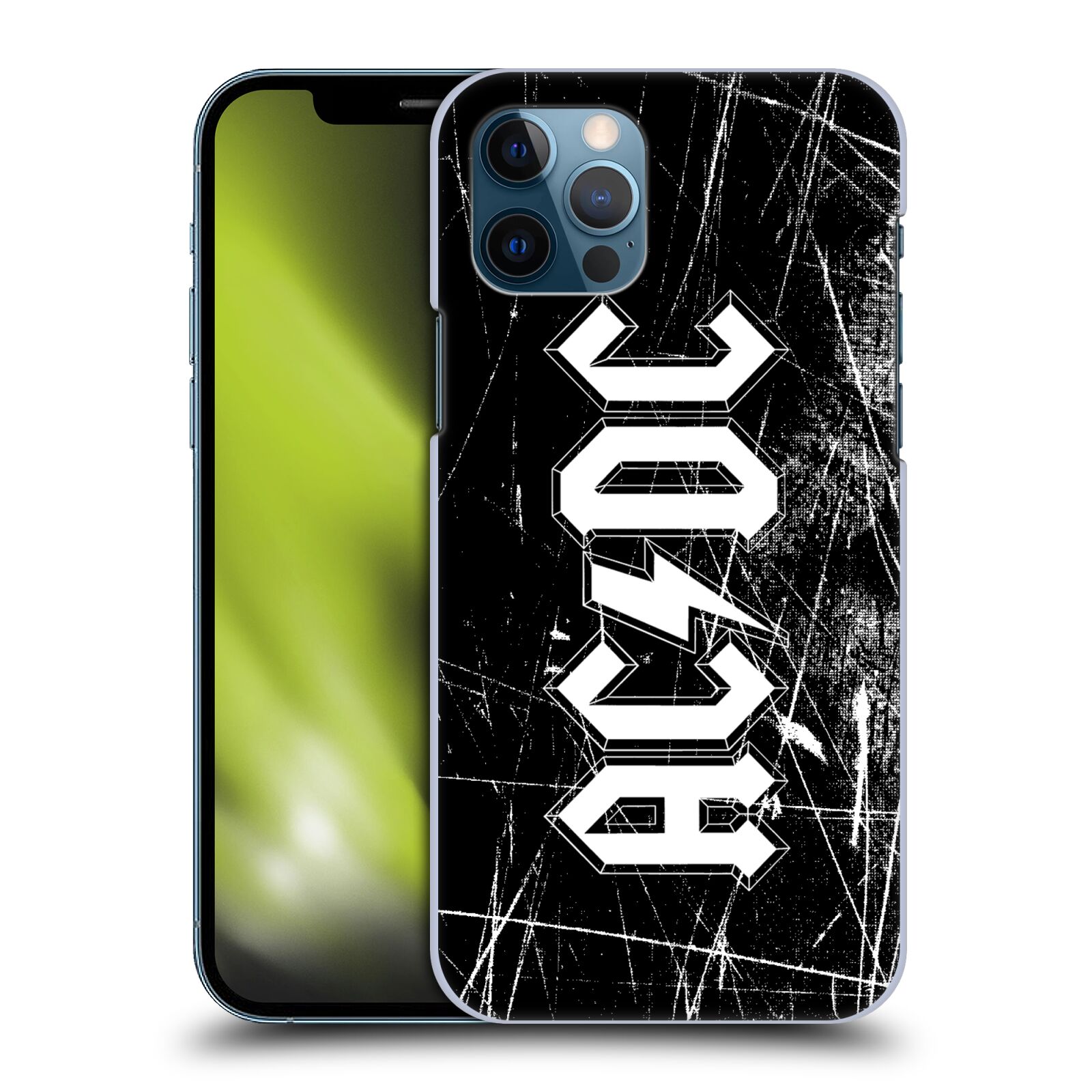 Plastové pouzdro na mobil Apple iPhone 12 / 12 Pro - Head Case - AC/DC Černobílé logo