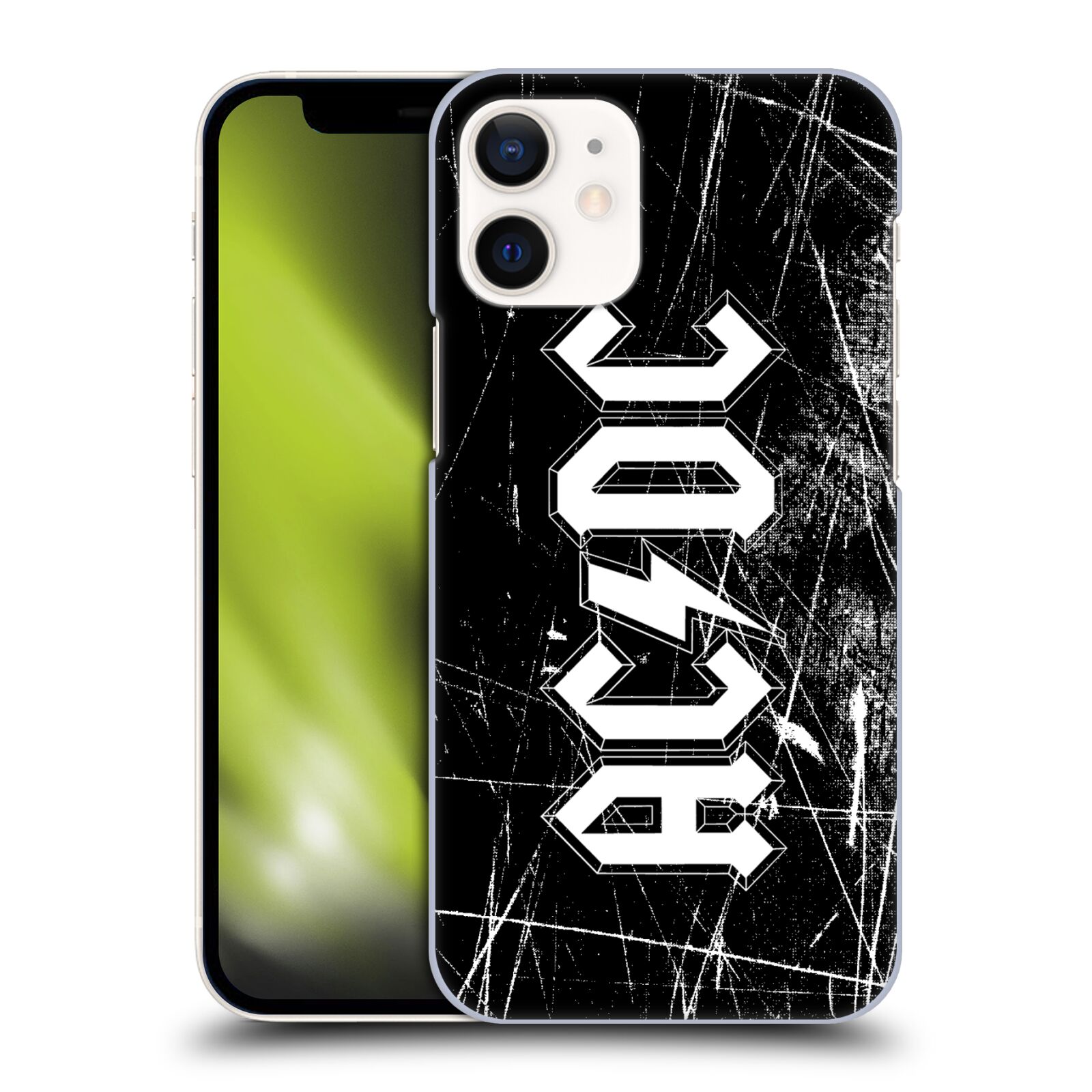 Plastové pouzdro na mobil Apple iPhone 12 Mini - Head Case - AC/DC Černobílé logo