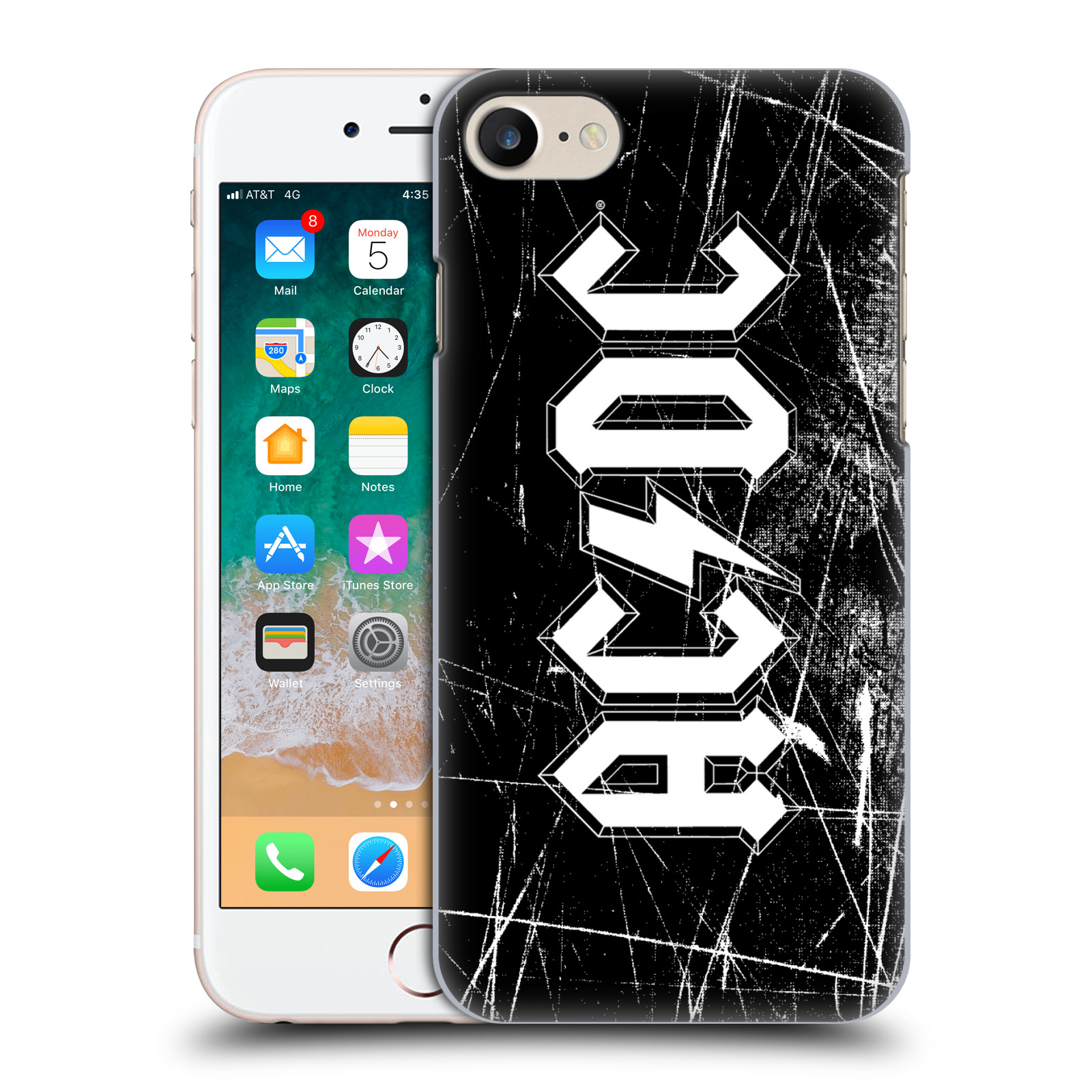 Plastové pouzdro na mobil Apple iPhone SE 2022 / SE 2020 - Head Case - AC/DC Černobílé logo - výprodej
