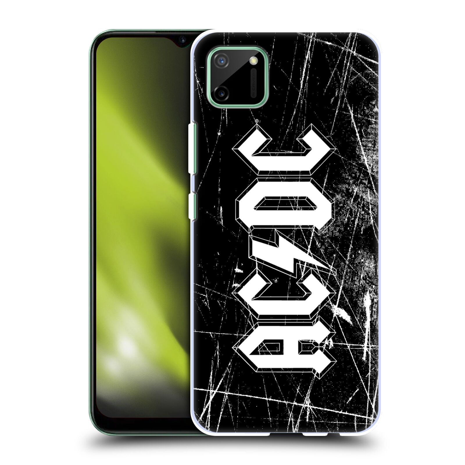 Plastové pouzdro na mobil Realme C11 - Head Case - AC/DC Černobílé logo