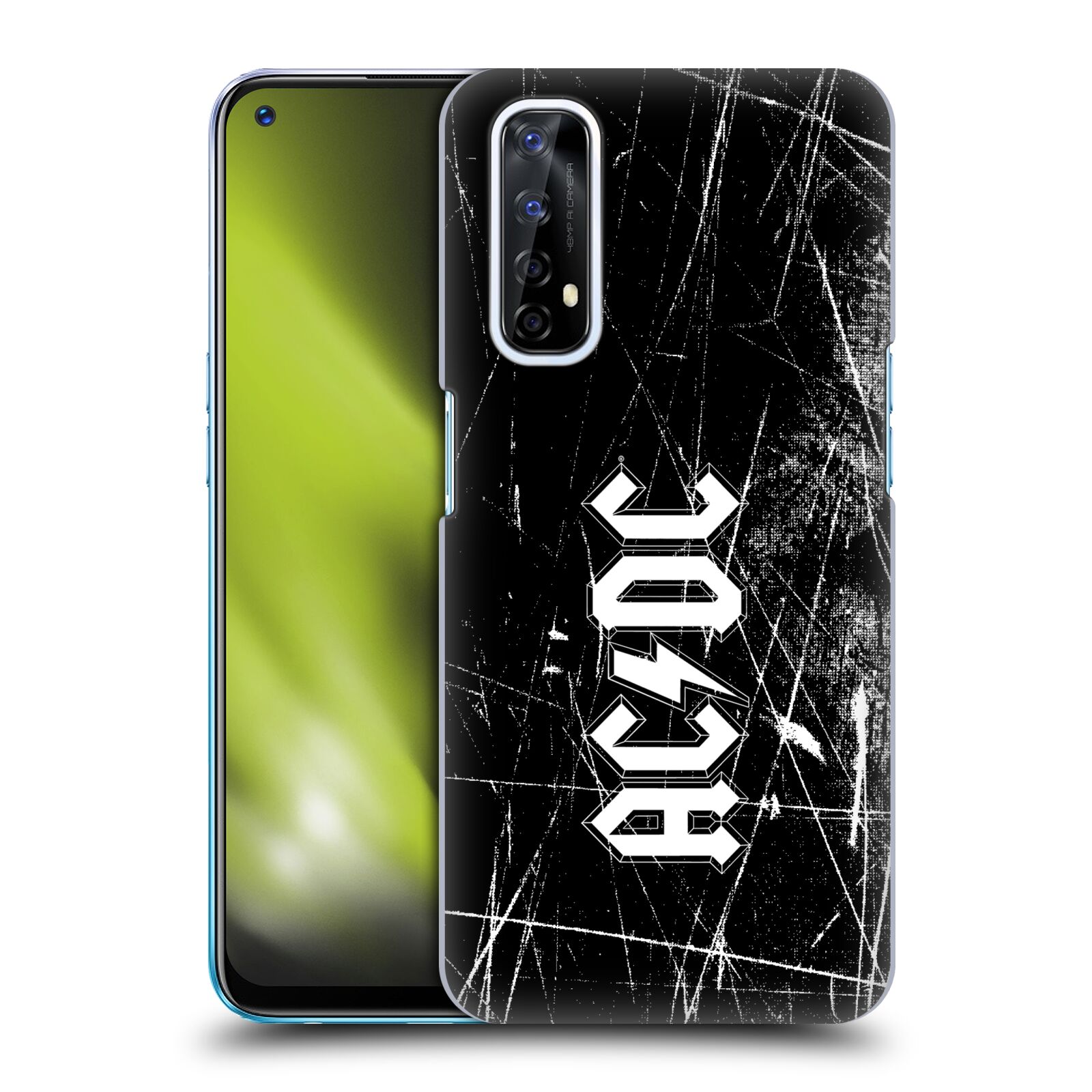 Plastové pouzdro na mobil Realme 7 - Head Case - AC/DC Černobílé logo