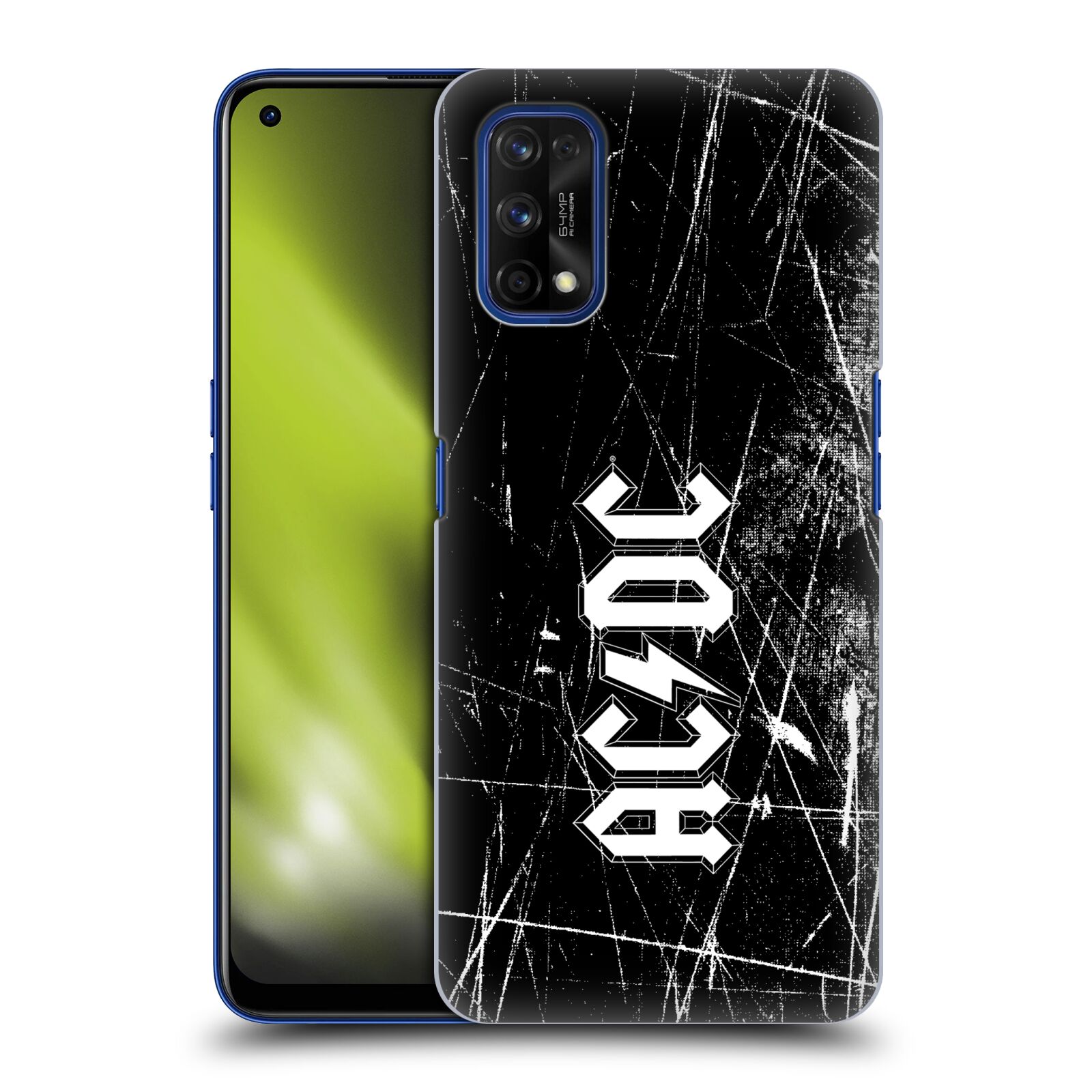 Plastové pouzdro na mobil Realme 7 Pro - Head Case - AC/DC Černobílé logo