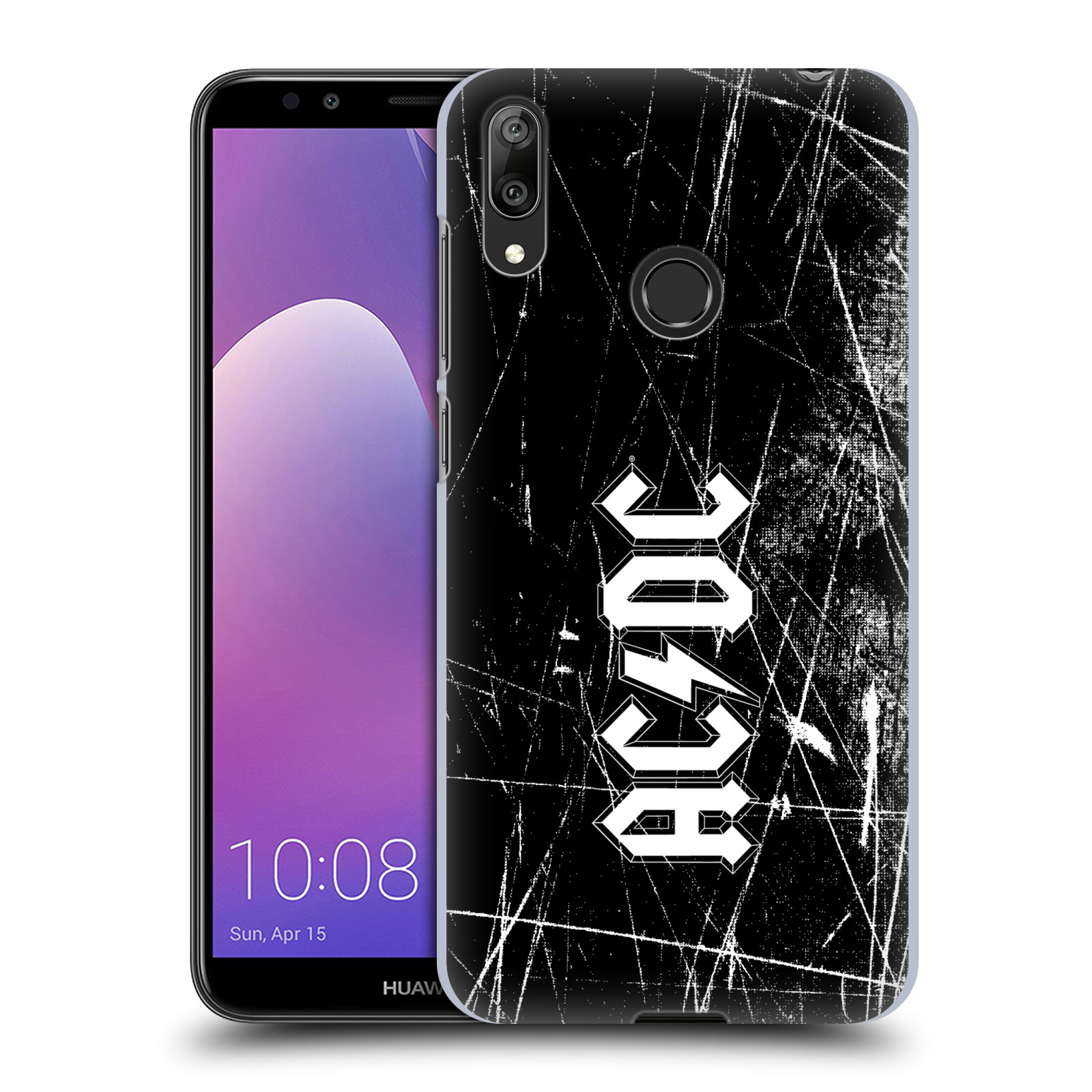Plastové pouzdro na mobil Huawei Y7 (2019) - Head Case - AC/DC Černobílé logo