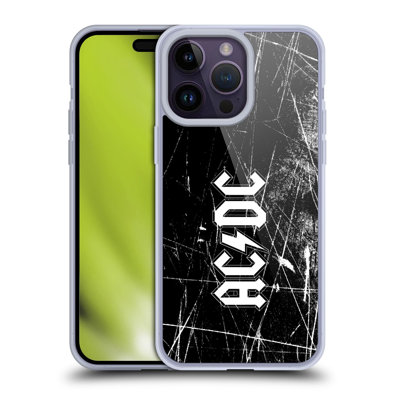 Silikonové pouzdro na mobil Apple iPhone 14 Pro Max - Head Case - AC/DC Černobílé logo