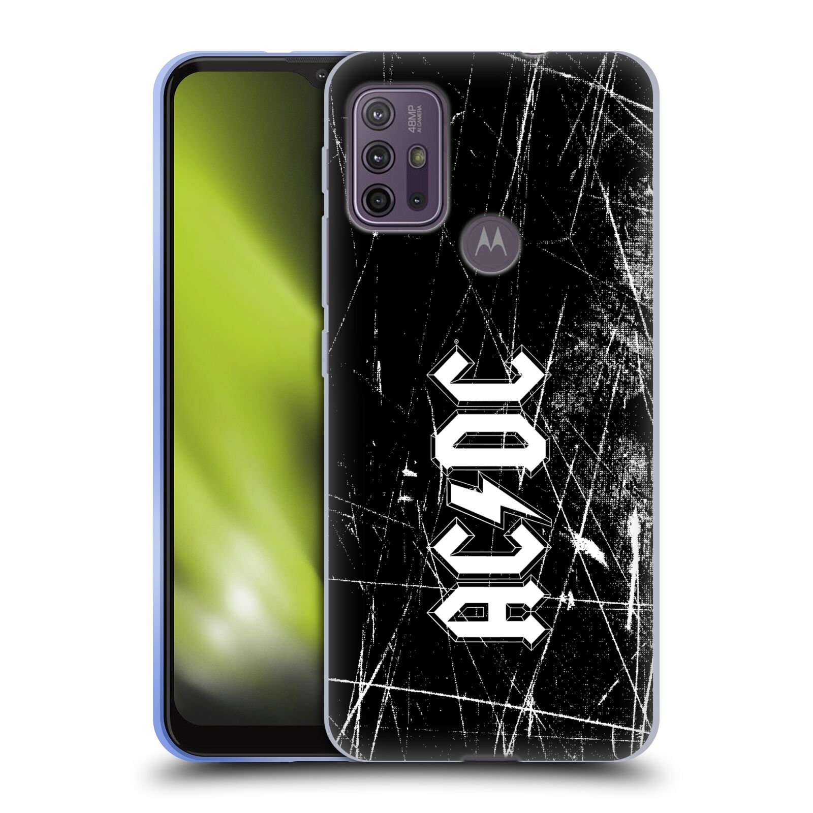 Silikonové pouzdro na mobil Motorola Moto G10 / G30 - Head Case - AC/DC Černobílé logo