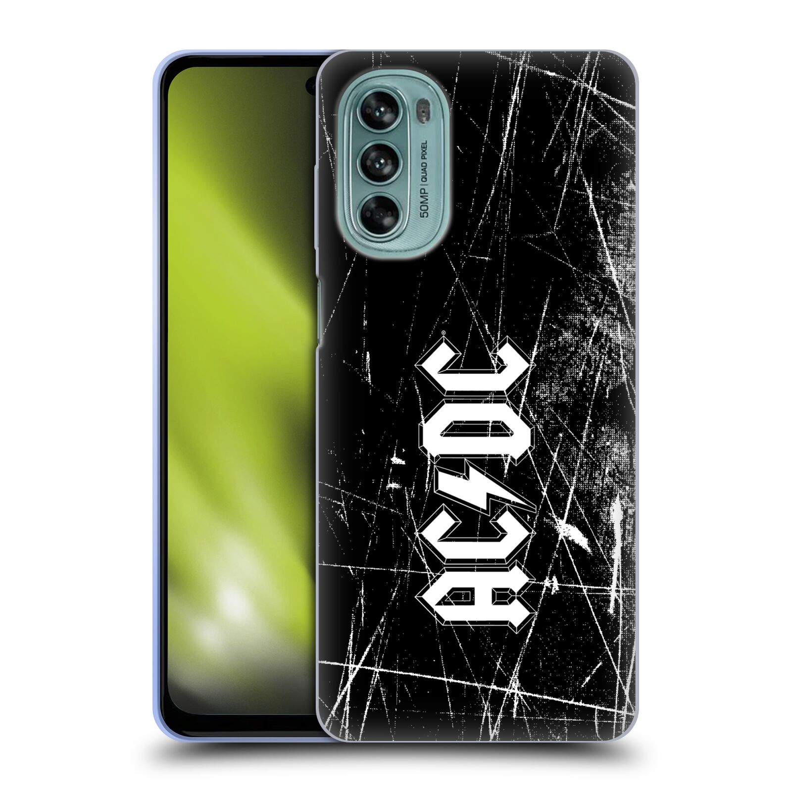 Silikonové pouzdro na mobil Motorola Moto G62 5G - Head Case - AC/DC Černobílé logo