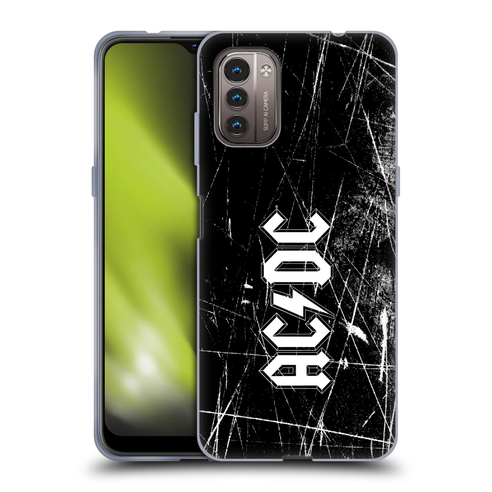 Silikonové pouzdro na mobil Nokia G11 / G21 - Head Case - AC/DC Černobílé logo