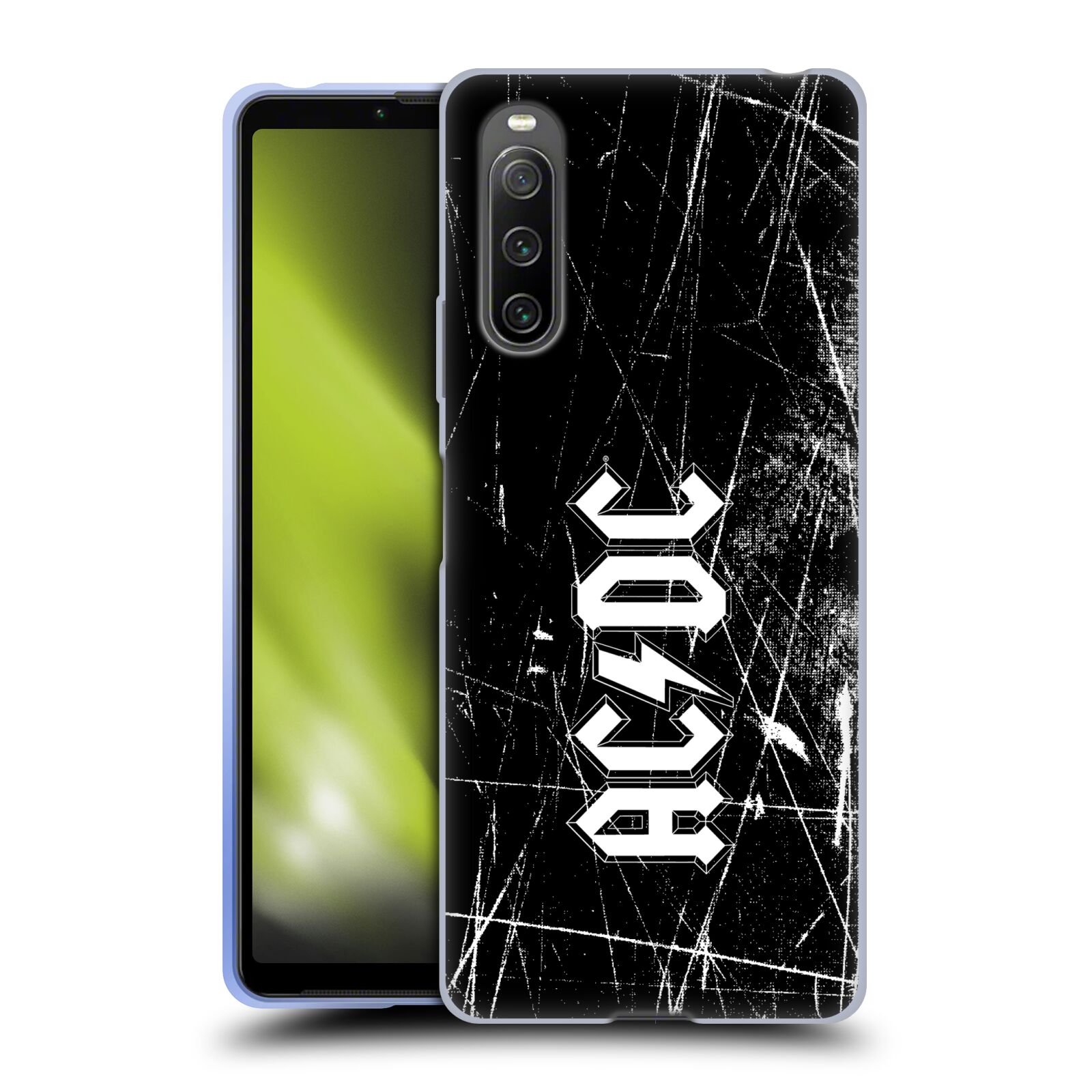Silikonové pouzdro na mobil Sony Xperia 10 IV - Head Case - AC/DC Černobílé logo