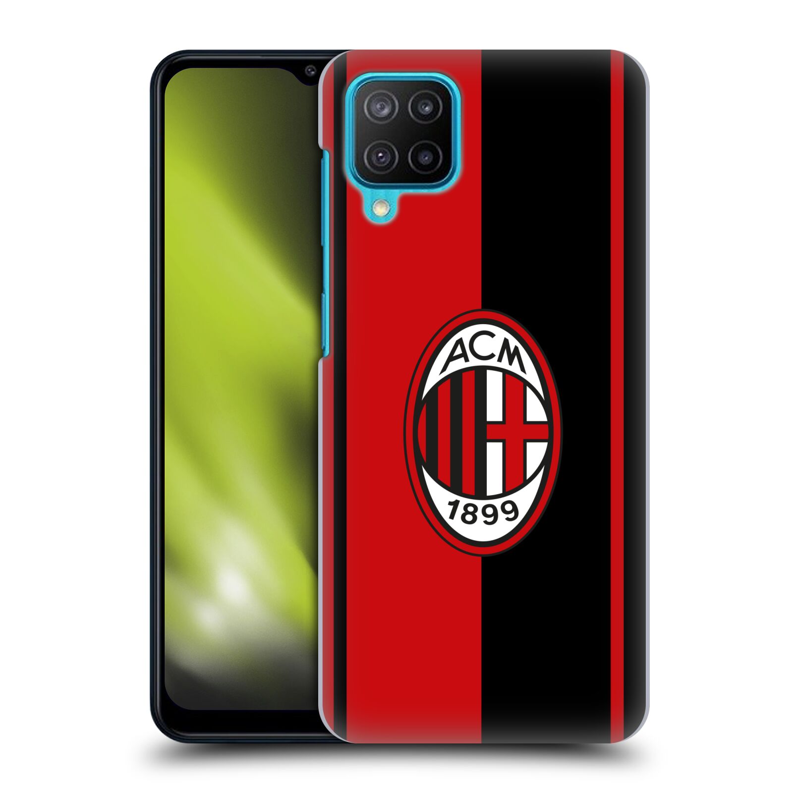 Plastové pouzdro na mobil Samsung Galaxy M12 - AC Milan (Plastový kryt, pouzdro, obal na mobilní telefon Samsung Galaxy M12 (SM-M127F) s licencovaným motivem AC Milan)