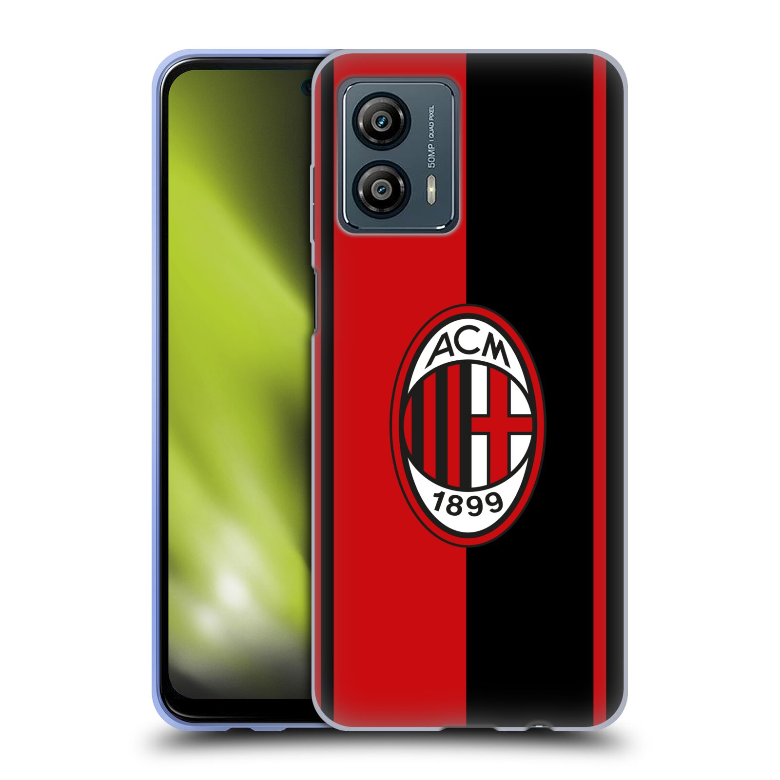 Silikonové pouzdro na mobil Motorola Moto G53 5G - AC Milan (Silikonový kryt, obal, pouzdro na mobilní telefon Motorola Moto G53 5G s licencovaným motivem AC Milan)