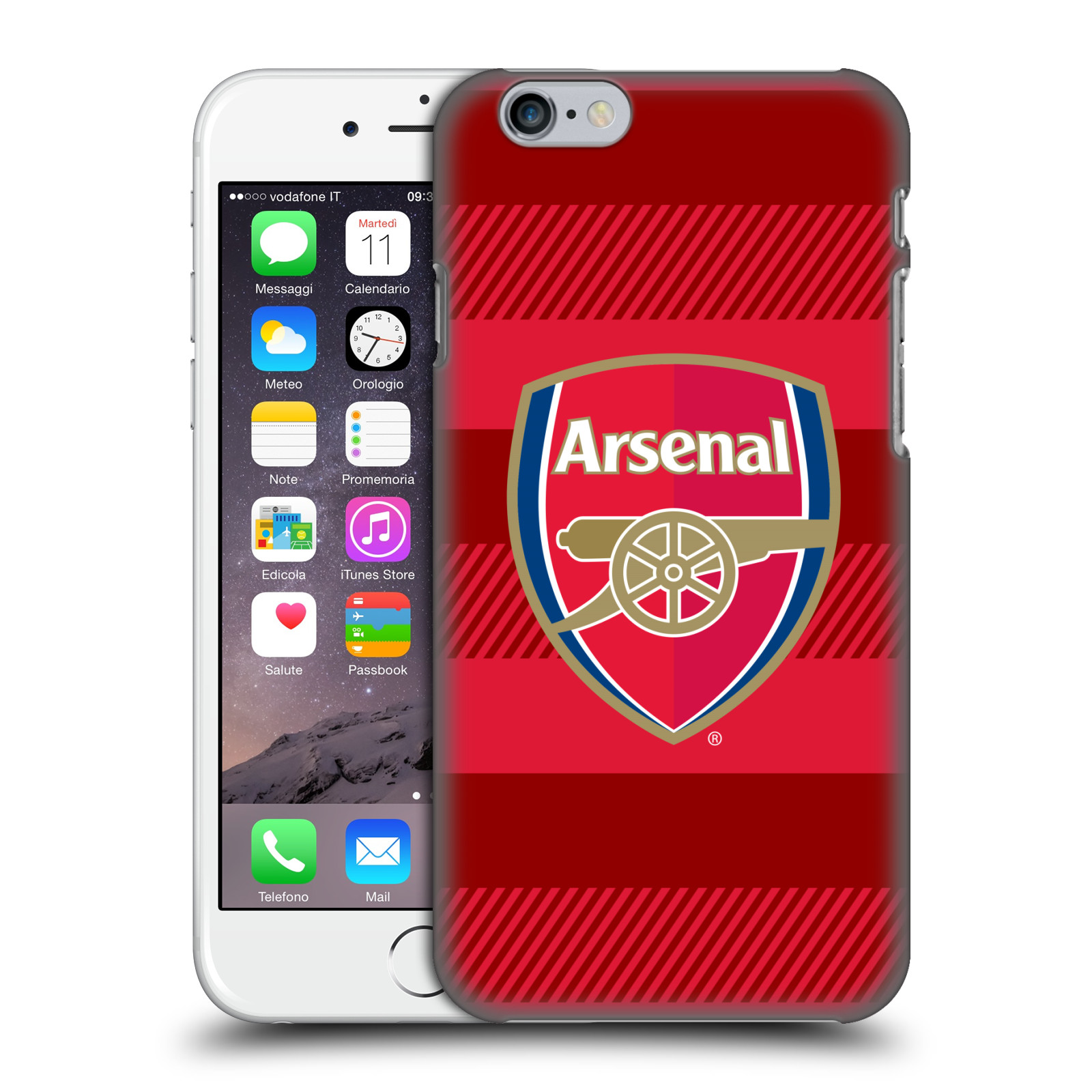 Plastové pouzdro na mobil Apple iPhone 6 - Head Case - Arsenal FC - Logo s pruhy (Plastový kryt či obal na mobilní telefon s motivem klubu Arsenal FC - Logo s pruhy pro Apple iPhone 6)