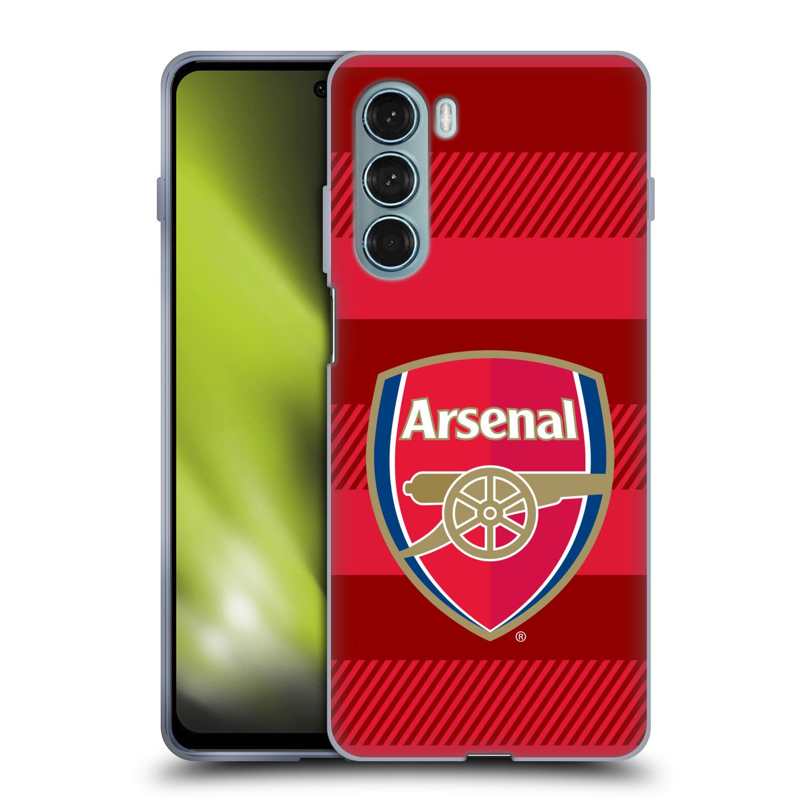 Silikonové pouzdro na mobil Motorola Moto G200 5G - Head Case - Arsenal FC - Logo s pruhy