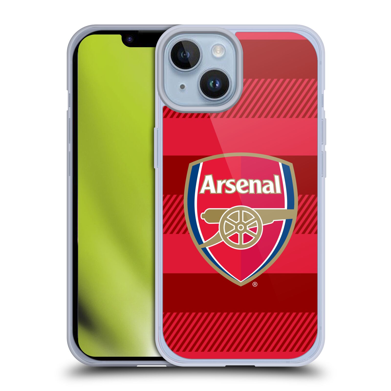 Silikonové pouzdro na mobil Apple iPhone 14 - Head Case - Arsenal FC - Logo s pruhy