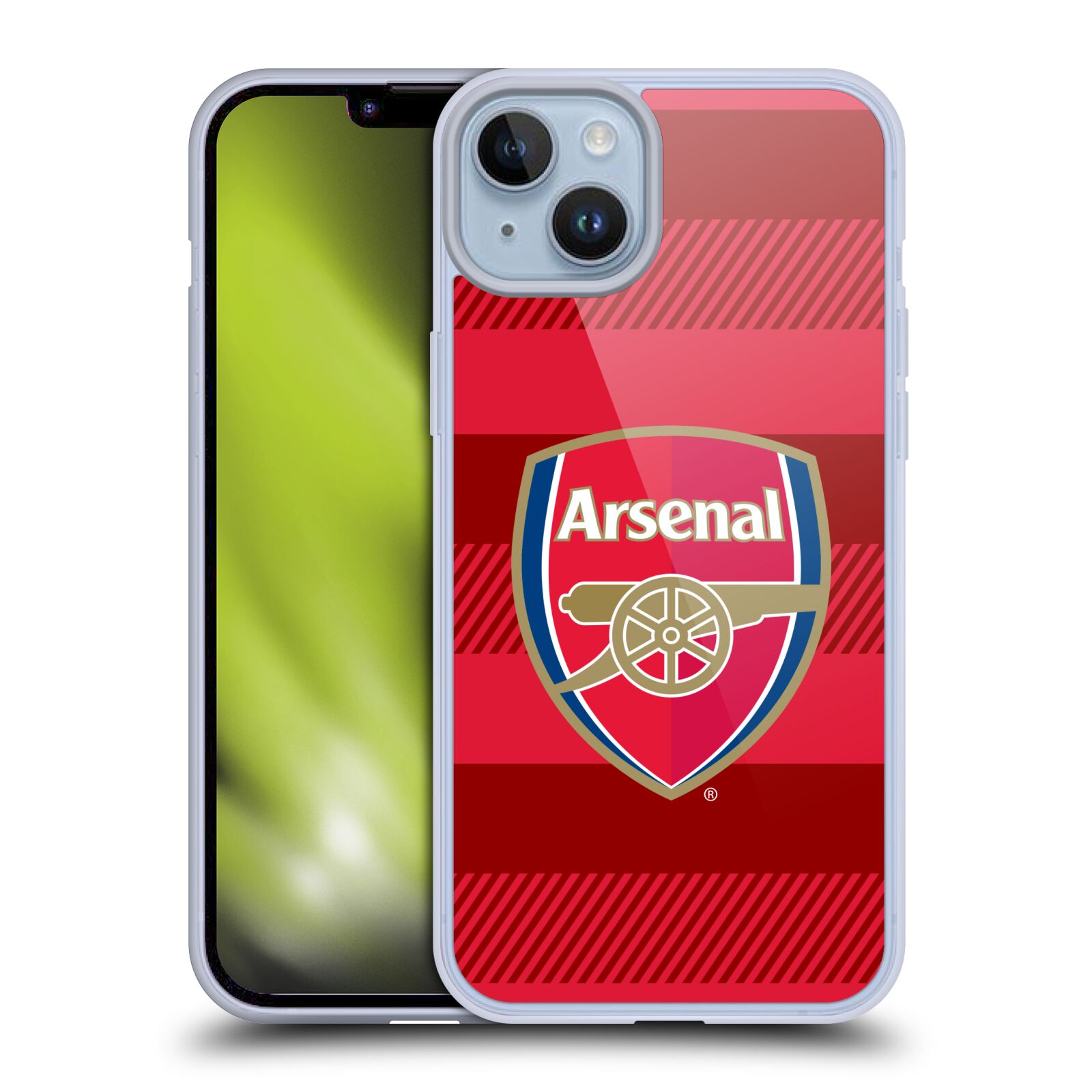 Silikonové pouzdro na mobil Apple iPhone 14 Plus - Head Case - Arsenal FC - Logo s pruhy
