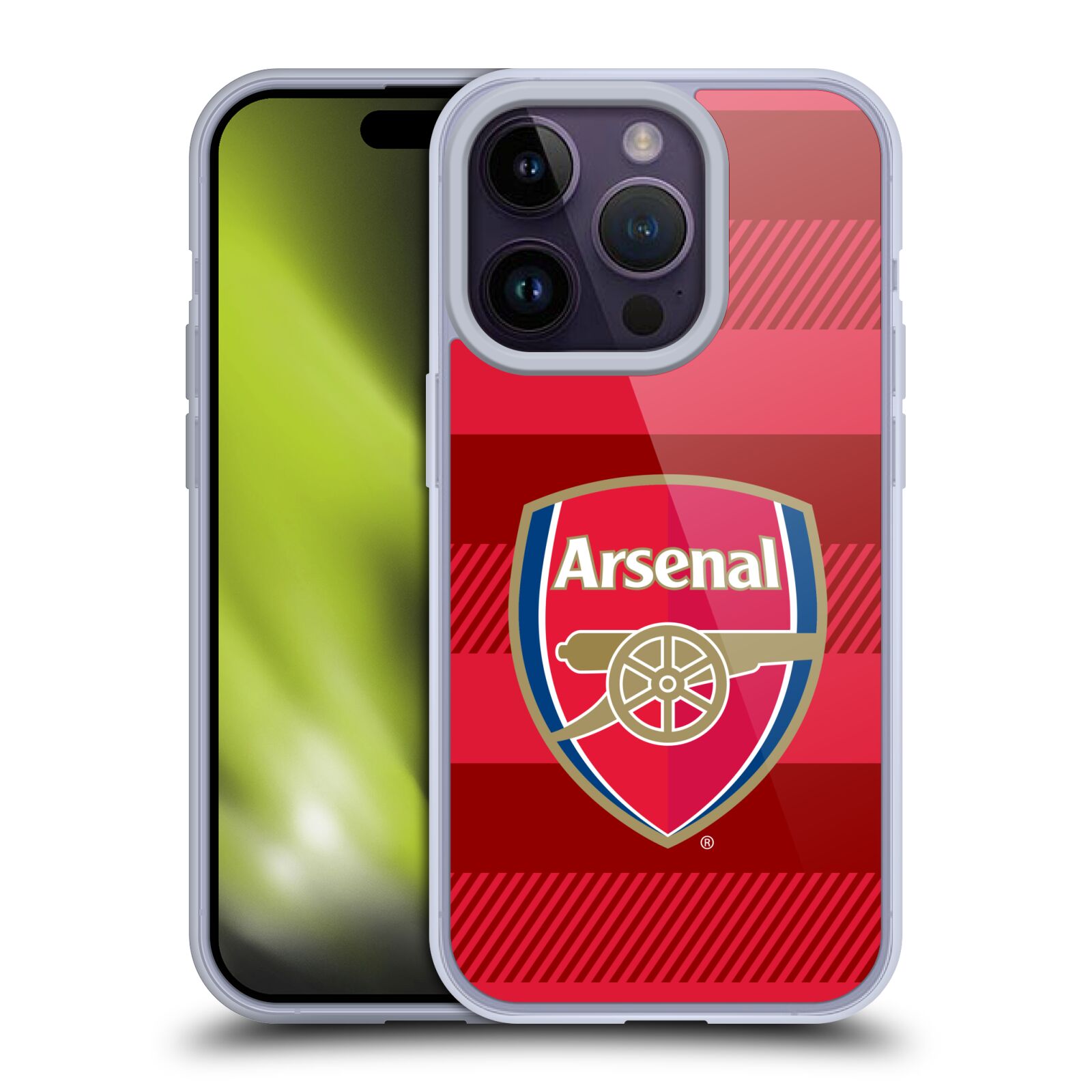 Silikonové pouzdro na mobil Apple iPhone 14 Pro - Head Case - Arsenal FC - Logo s pruhy