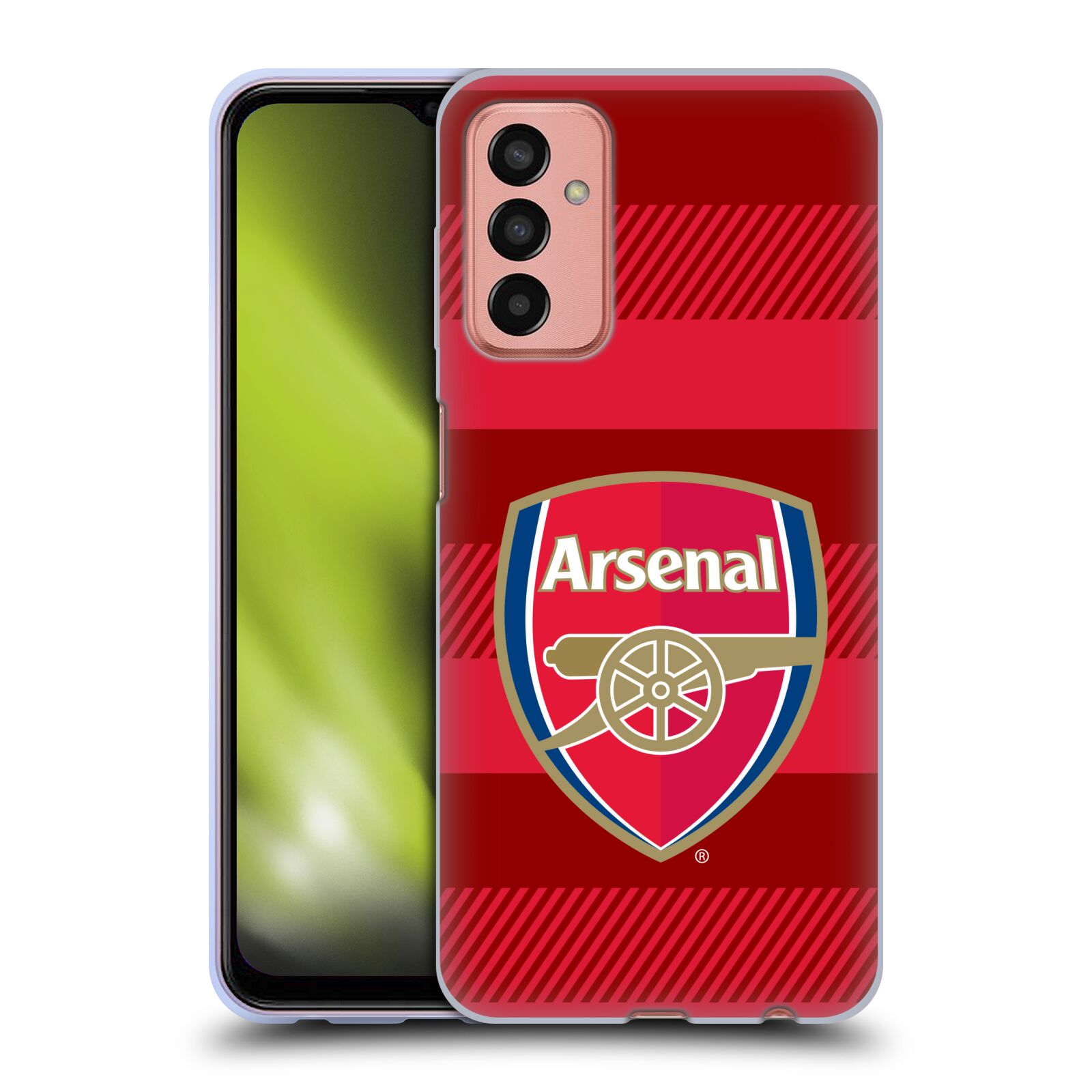 Silikonové pouzdro na mobil Samsung Galaxy M13 - Head Case - Arsenal FC - Logo s pruhy