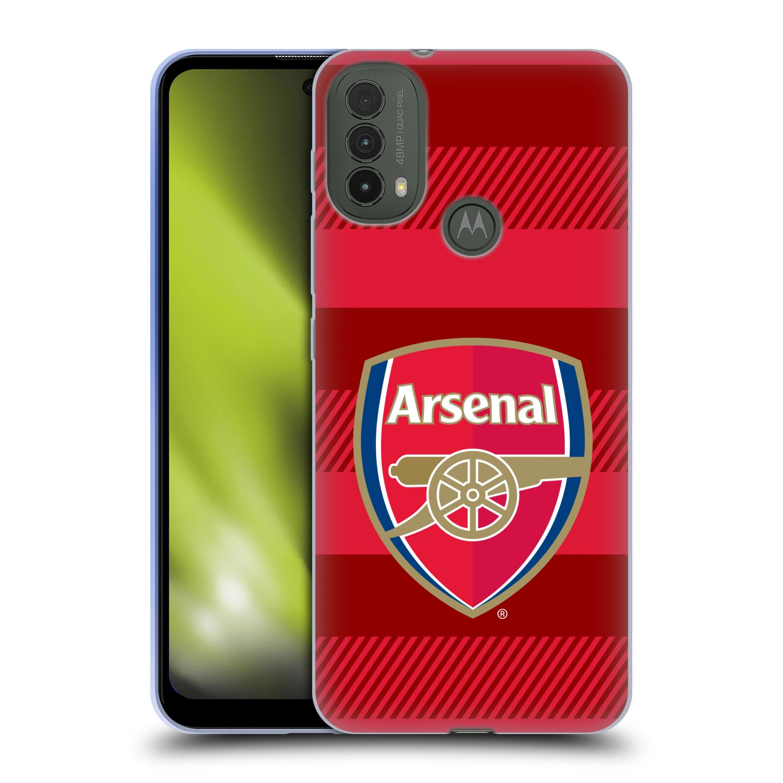 Silikonové pouzdro na mobil Motorola Moto E40 - Head Case - Arsenal FC - Logo s pruhy