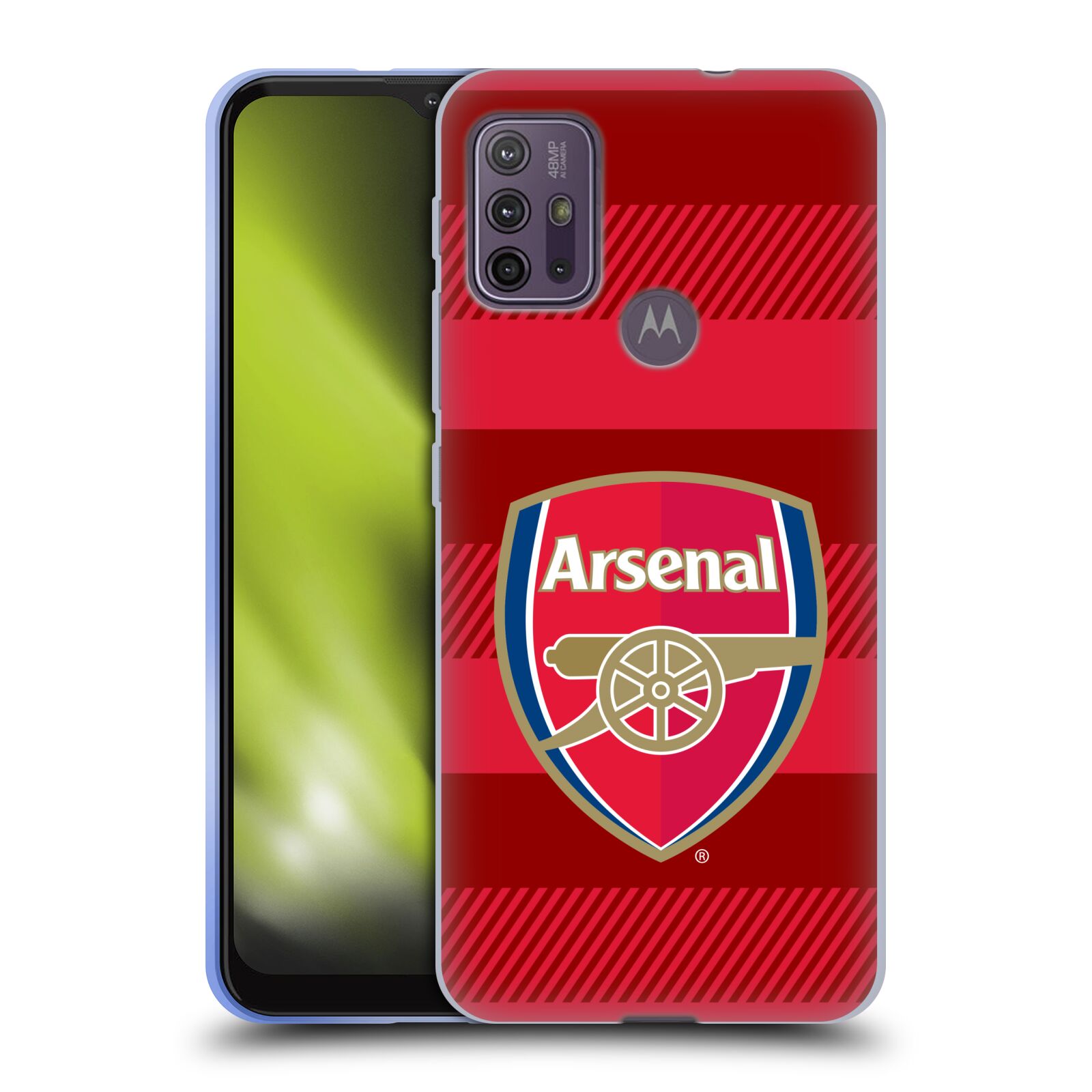 Silikonové pouzdro na mobil Motorola Moto G10 / G30 - Head Case - Arsenal FC - Logo s pruhy