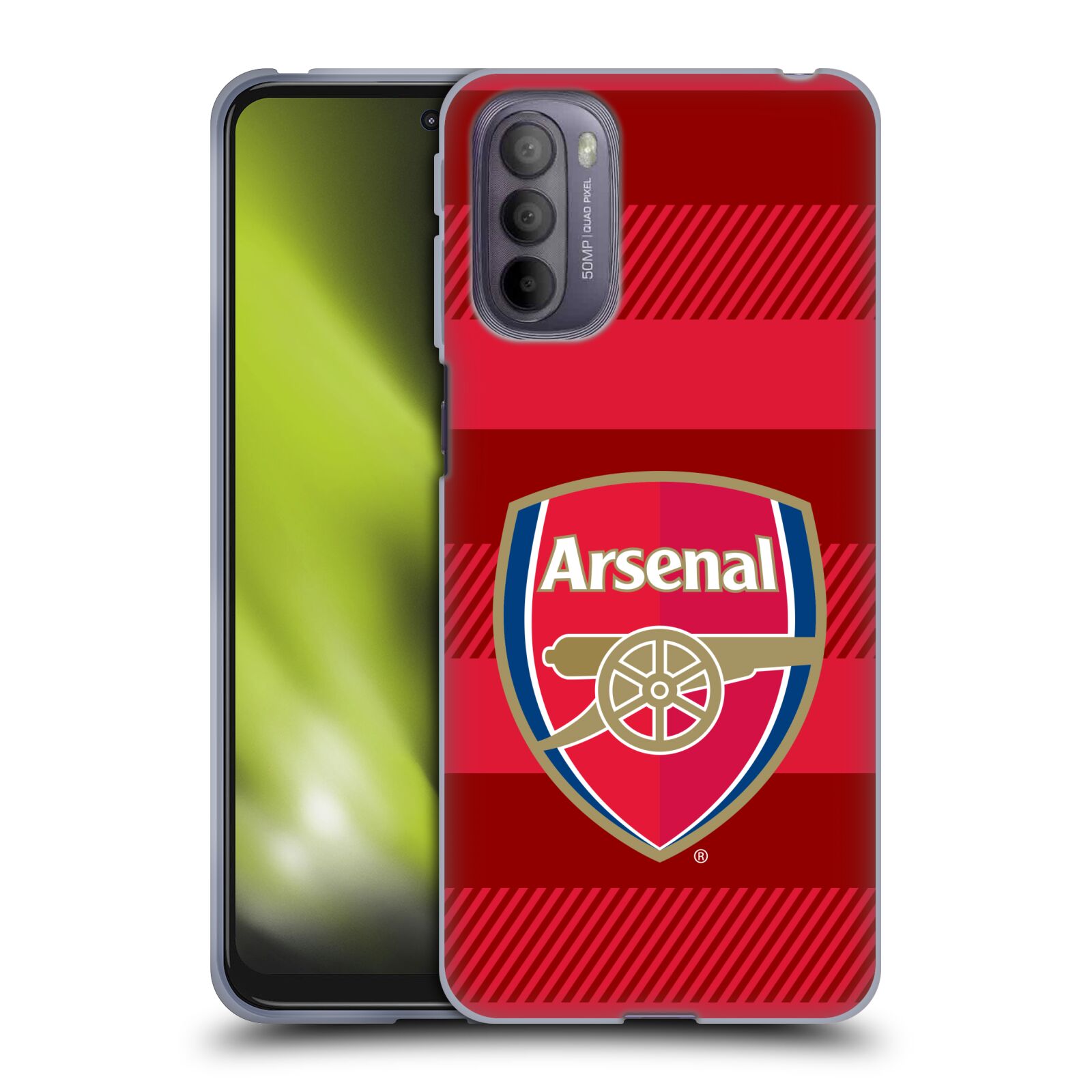 Silikonové pouzdro na mobil Motorola Moto G31 - Head Case - Arsenal FC - Logo s pruhy