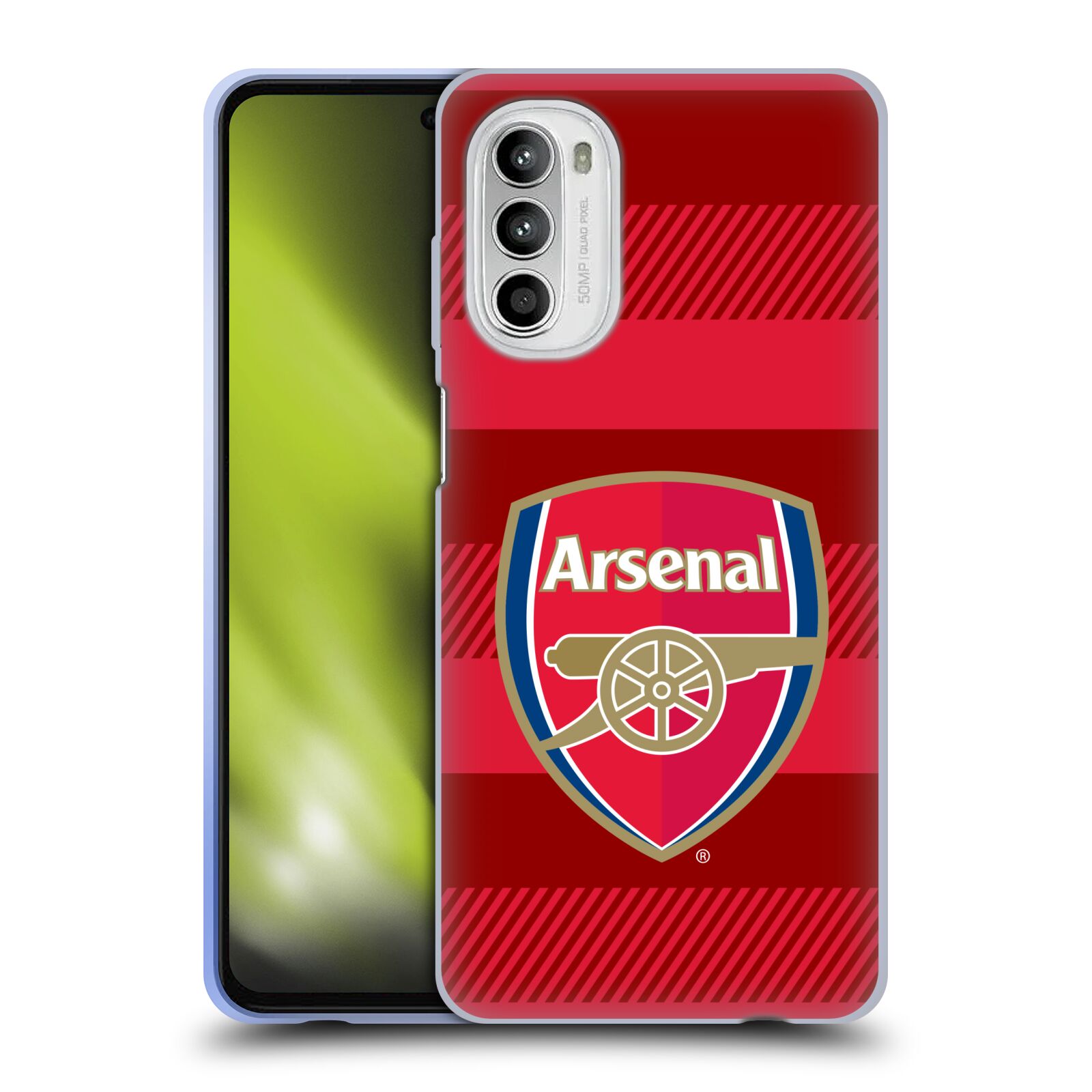 Silikonové pouzdro na mobil Motorola Moto G52 - Head Case - Arsenal FC - Logo s pruhy