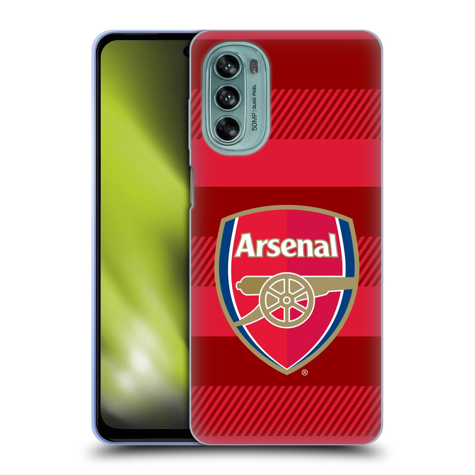 Silikonové pouzdro na mobil Motorola Moto G62 5G - Head Case - Arsenal FC - Logo s pruhy
