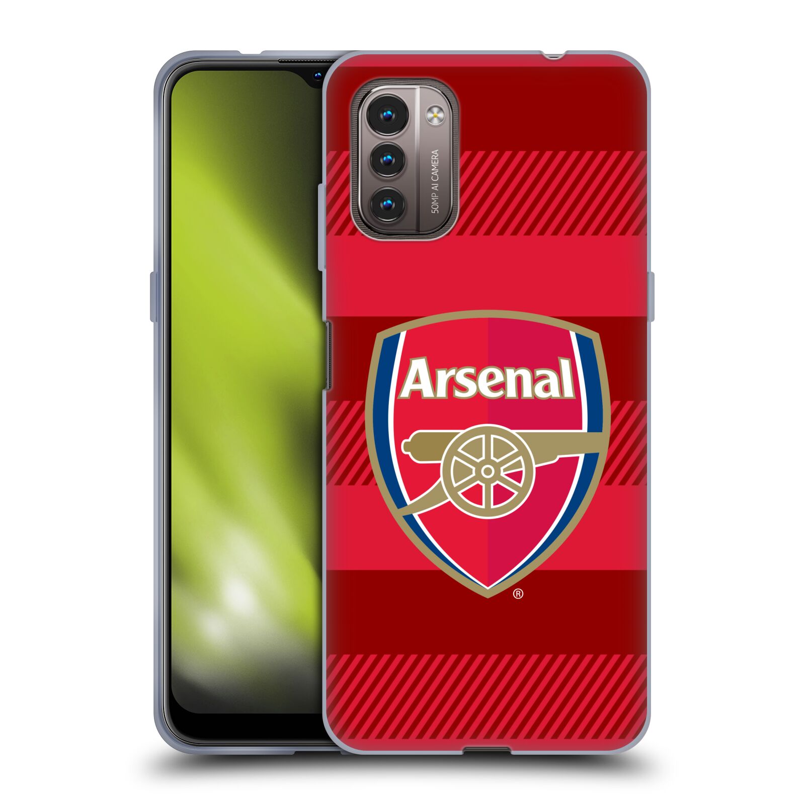 Silikonové pouzdro na mobil Nokia G11 / G21 - Head Case - Arsenal FC - Logo s pruhy