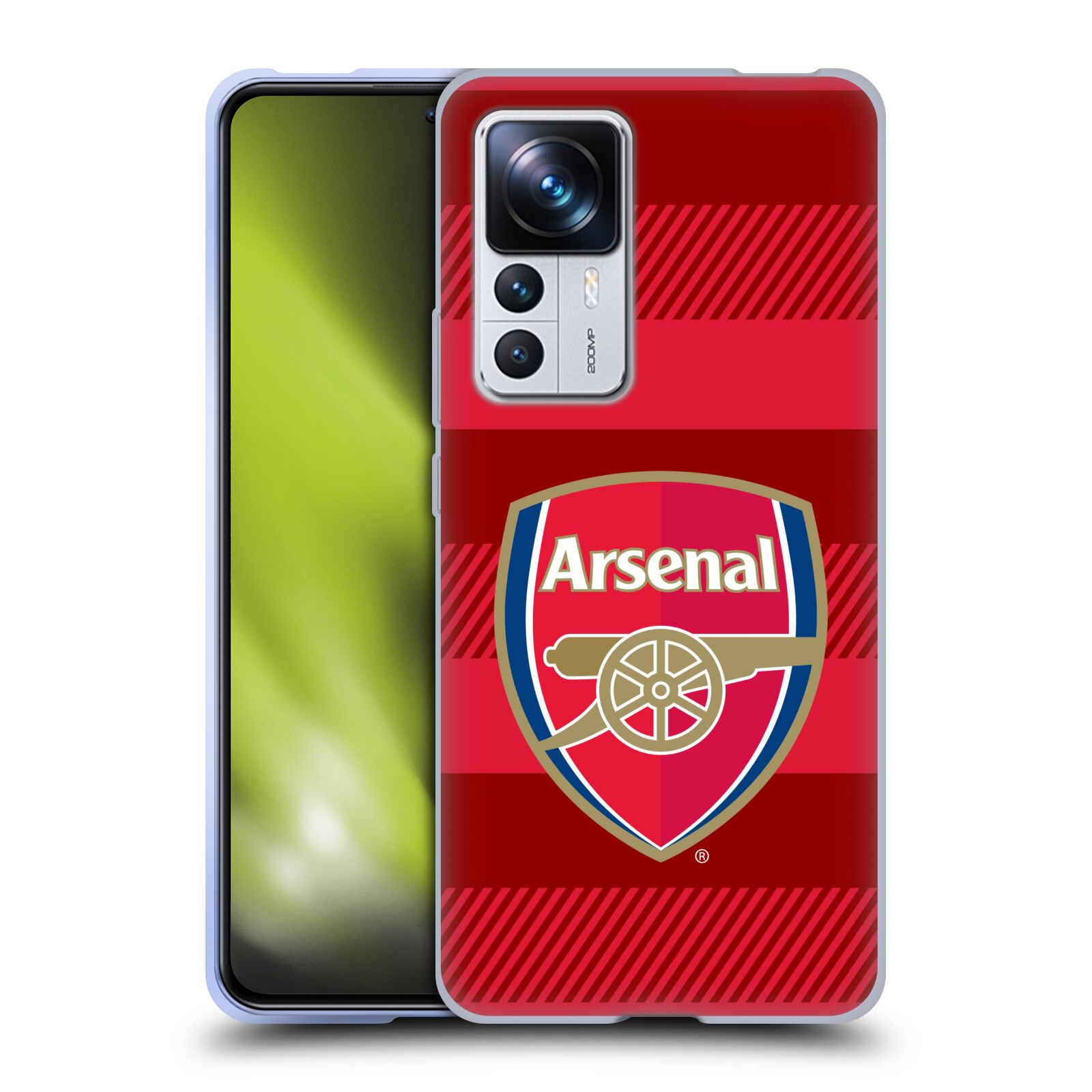 Silikonové pouzdro na mobil Xiaomi 12T / 12T Pro - Head Case - Arsenal FC - Logo s pruhy (Silikonový kryt, obal, pouzdro na mobilní telefon s motivem klubu Arsenal FC - Logo s pruhy pro Xiaomi 12T / 12T Pro)