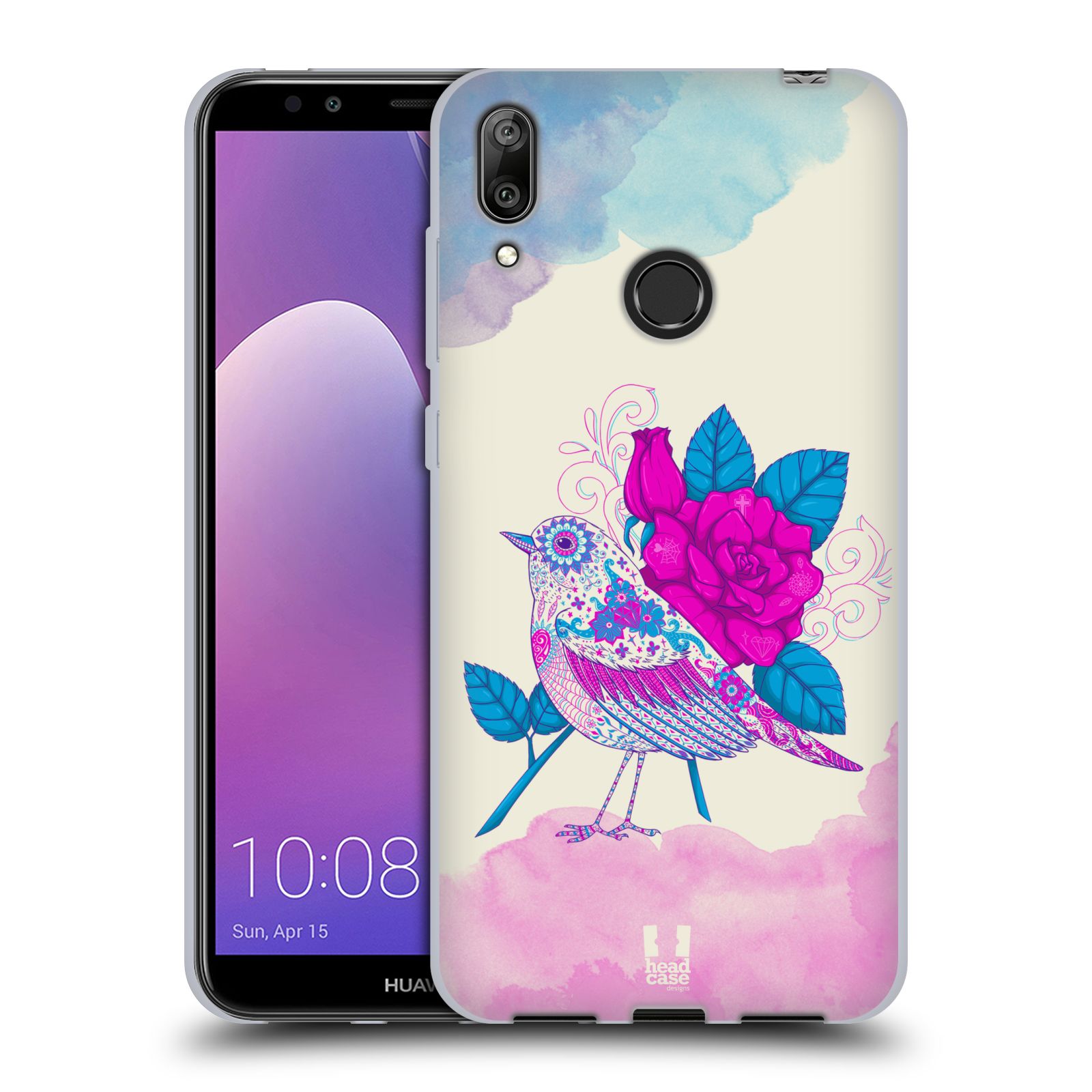 Silikonové pouzdro na mobil Huawei Y7 (2019) - Head Case - PTÁČEK FUCHSIA