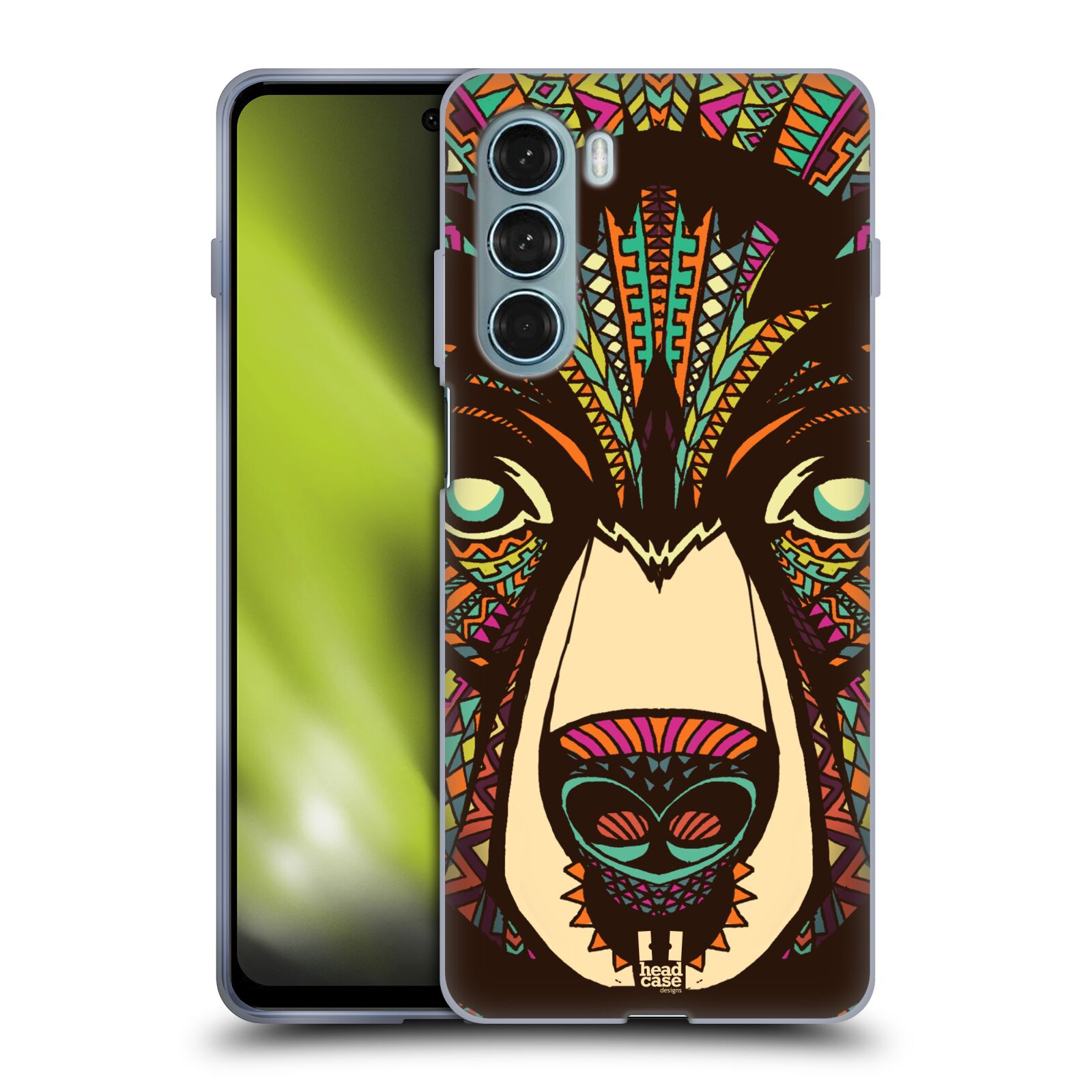Silikonové pouzdro na mobil Motorola Moto G200 5G - Head Case - AZTEC MEDVĚD