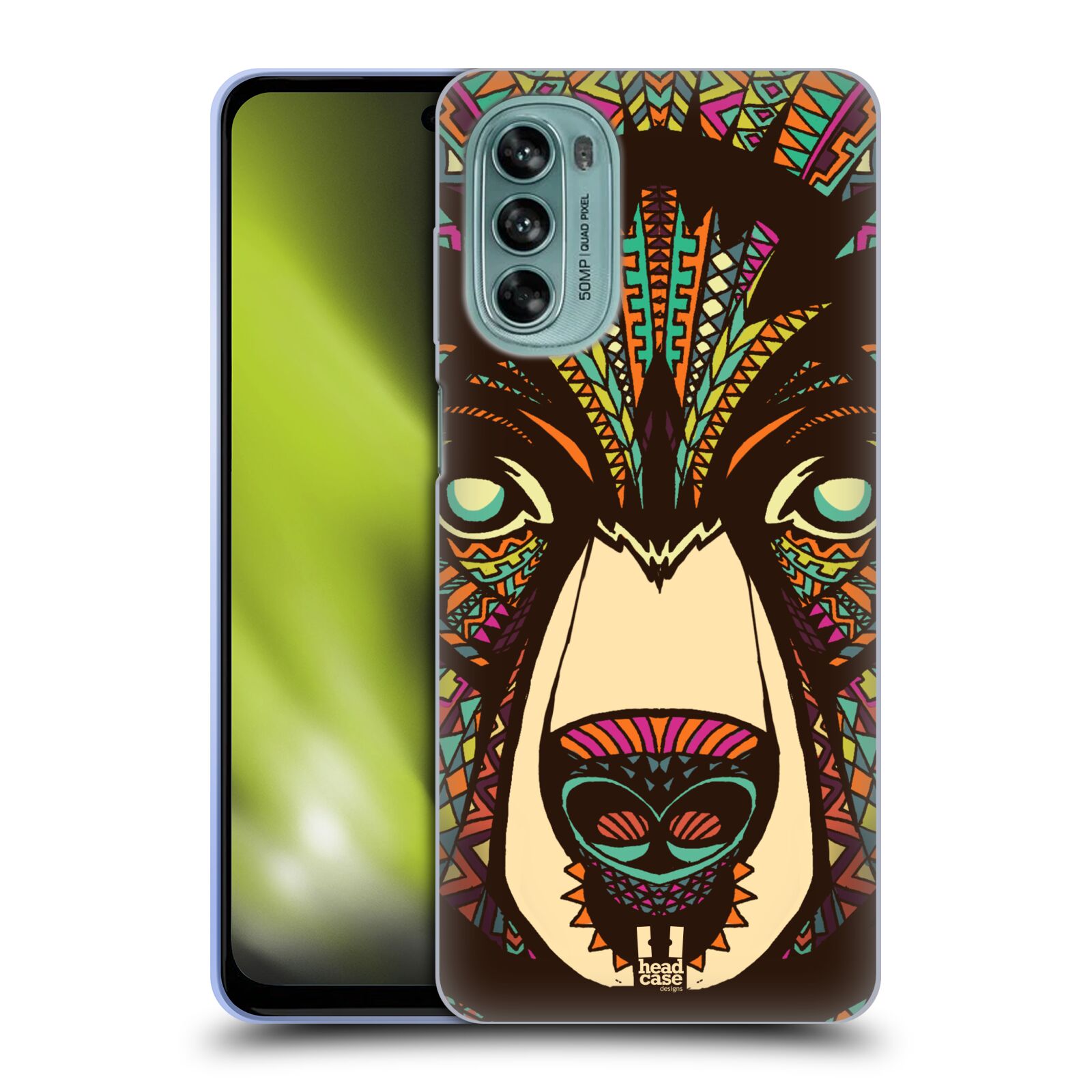 Silikonové pouzdro na mobil Motorola Moto G62 5G - Head Case - AZTEC MEDVĚD