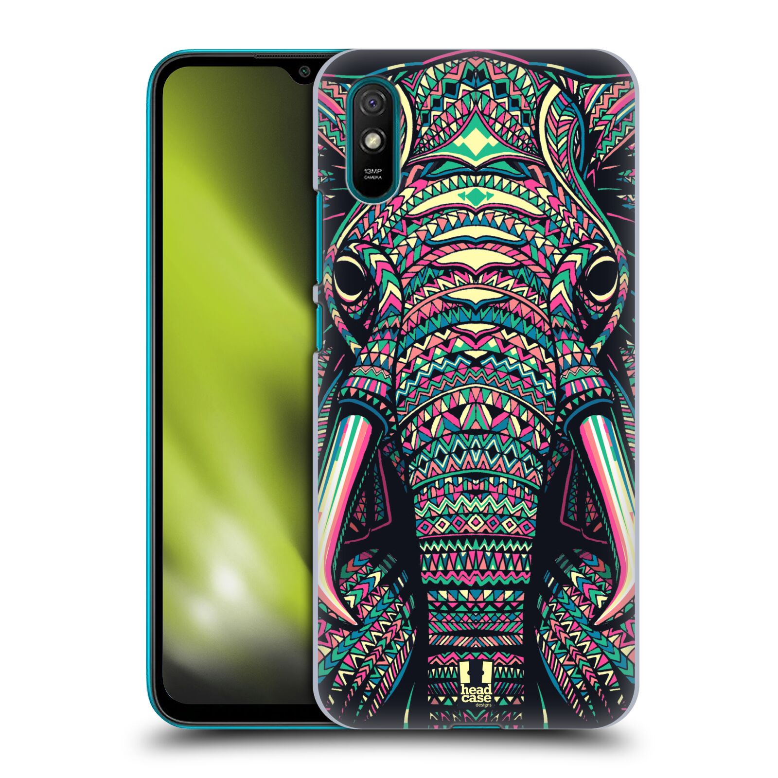 Plastové pouzdro na mobil Xiaomi Redmi 9A / Xiaomi Redmi 9AT - Head Case - AZTEC SLON (Plastový kryt, pouzdro, obal na mobilní telefon Xiaomi Redmi 9A / Xiaomi Redmi 9AT s motivem AZTEC SLON)