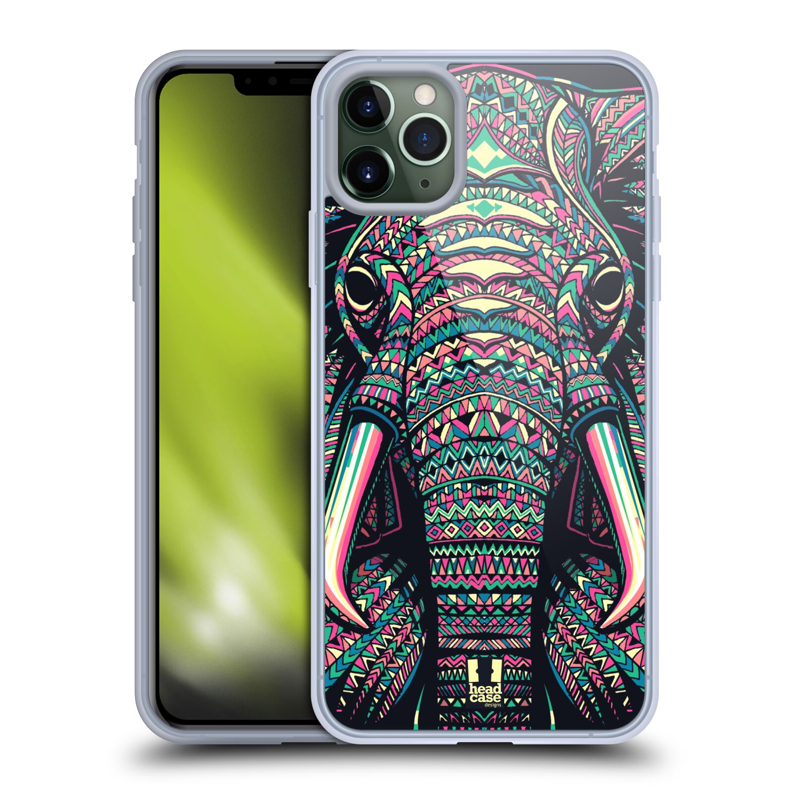 Silikonové pouzdro na mobil Apple iPhone 11 Pro Max - Head Case - AZTEC SLON (Silikonový kryt, obal, pouzdro na mobilní telefon Apple iPhone 11 Pro Max s displejem 6,5" s motivem AZTEC SLON)