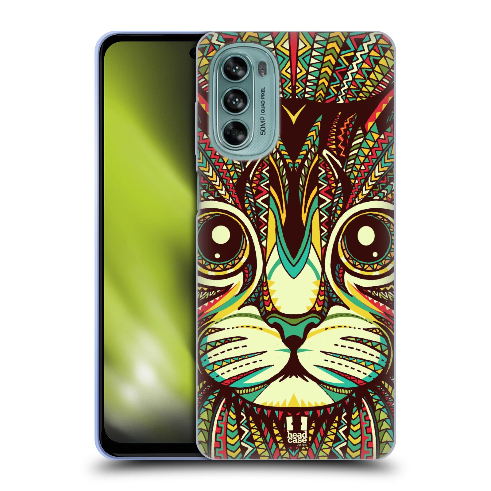 Silikonové pouzdro na mobil Motorola Moto G62 5G - Head Case - AZTEC KOČKA