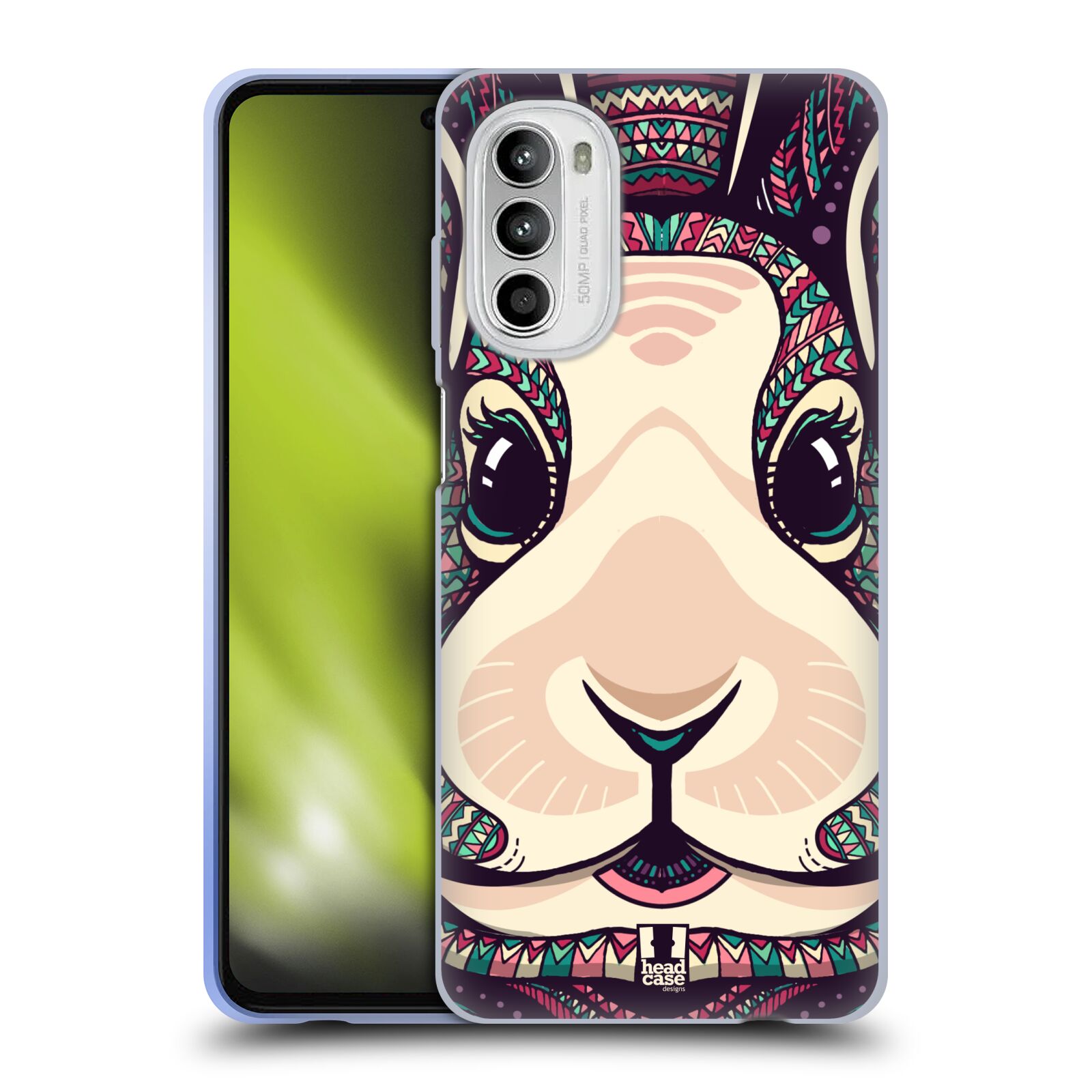 Silikonové pouzdro na mobil Motorola Moto G52 - Head Case - AZTEC ZAJÍČEK