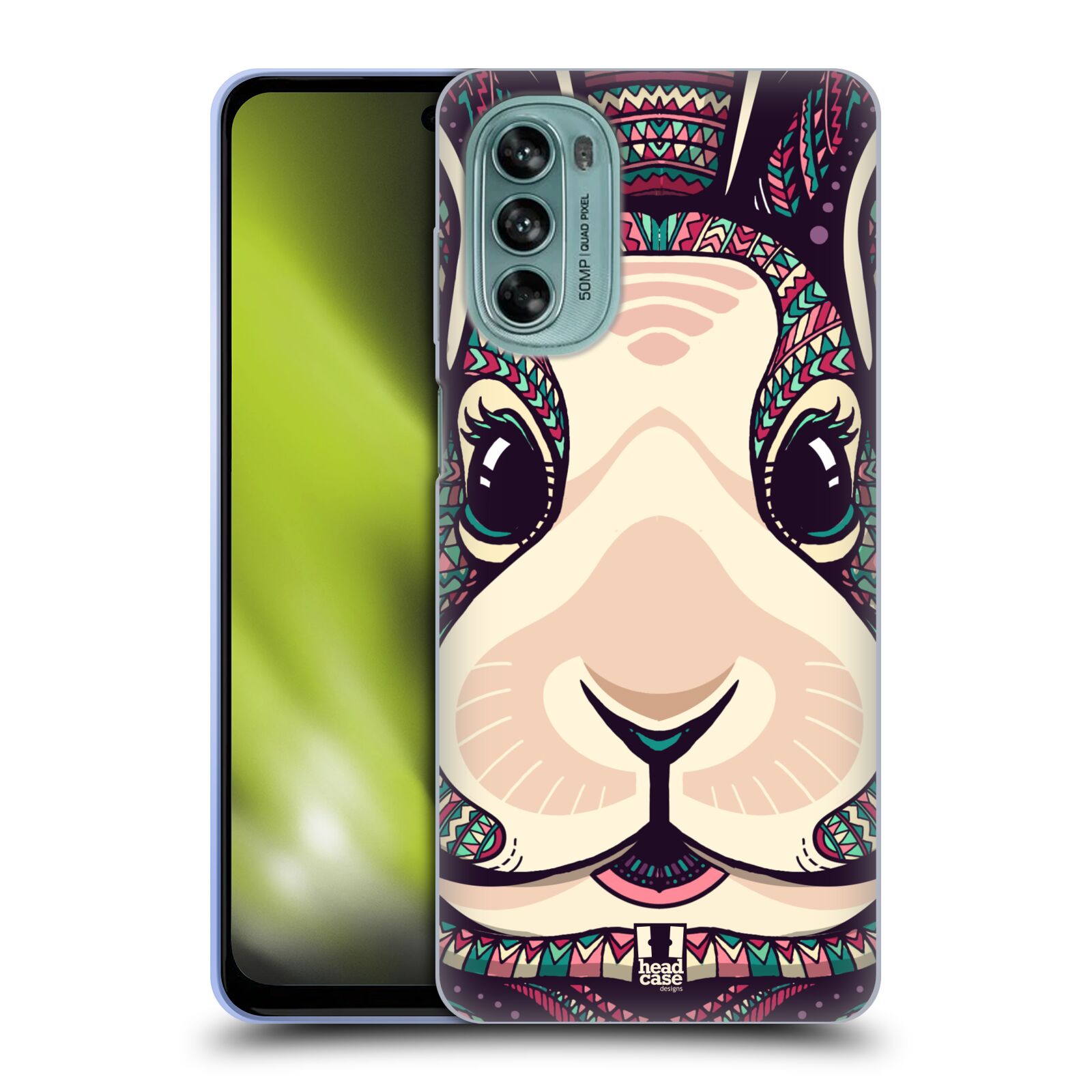 Silikonové pouzdro na mobil Motorola Moto G62 5G - Head Case - AZTEC ZAJÍČEK