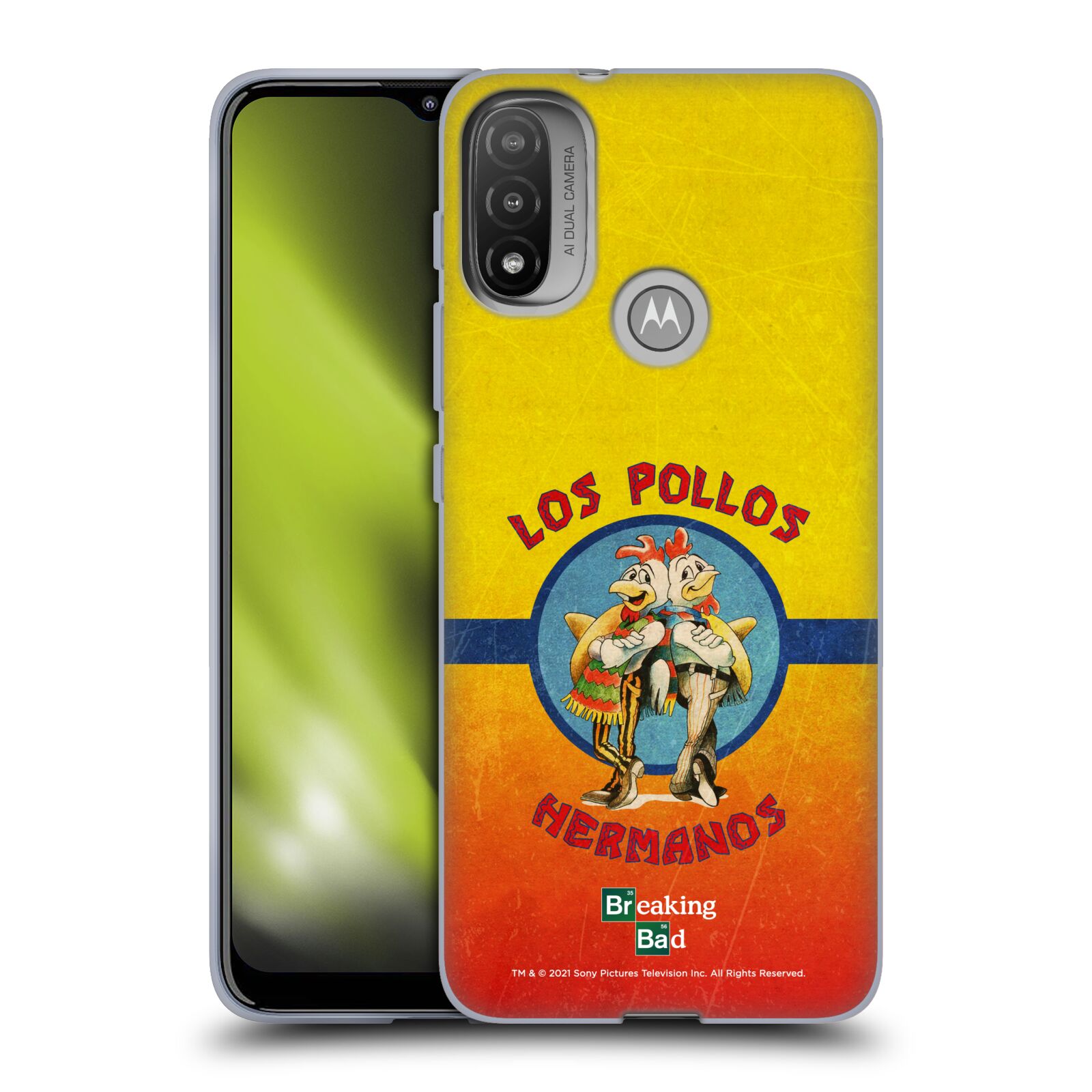 Silikonové pouzdro na mobil Motorola Moto E20 - Breaking Bad - Perníkový táta - Los Pollos Hermanos